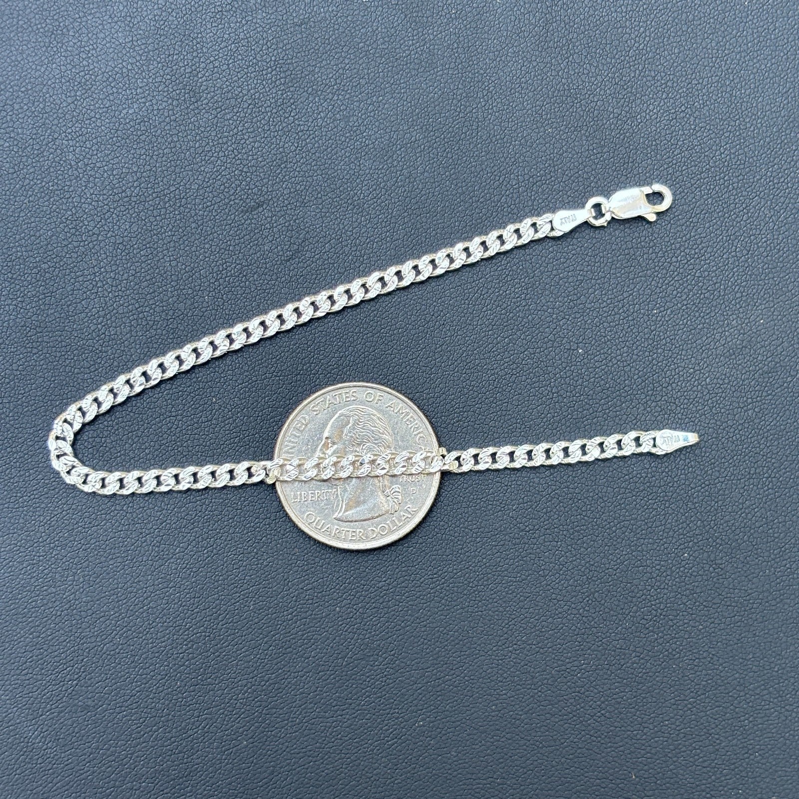 925 Sterling Silver 3mm Diamond Cut Miami Cuban Bracelet