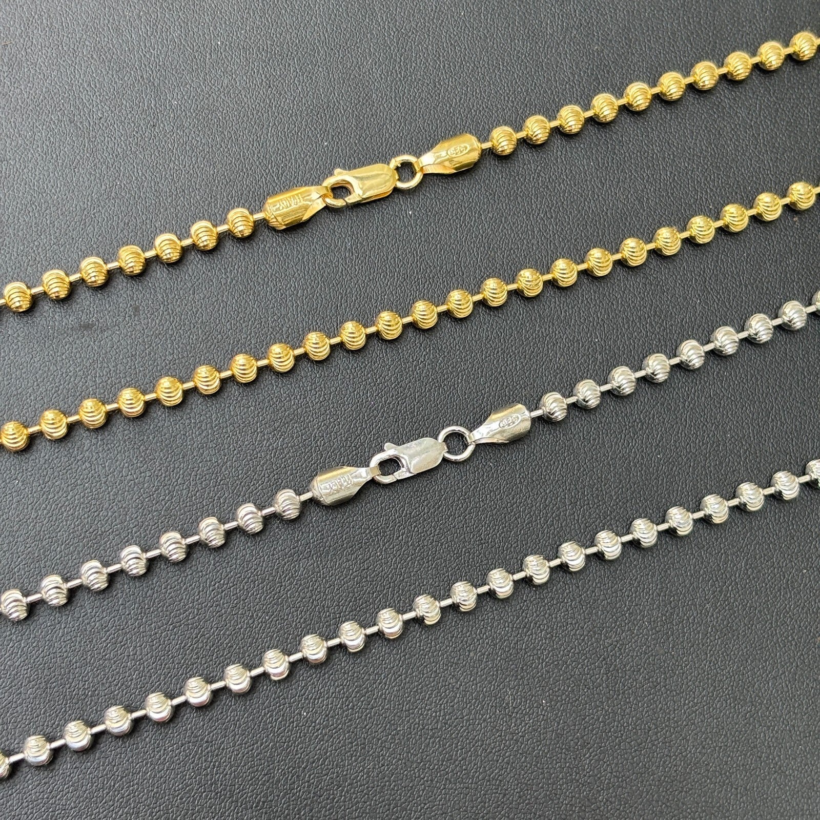 925 Sterling Silver 4mm Bead Chain Necklace