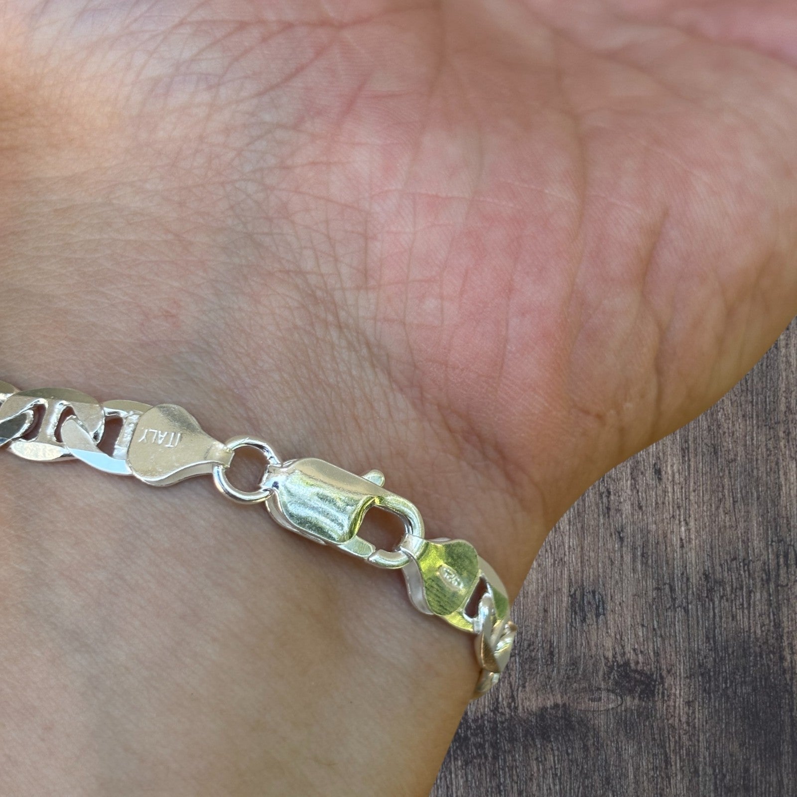 925 Sterling Silver 6mm Mariner Bracelet