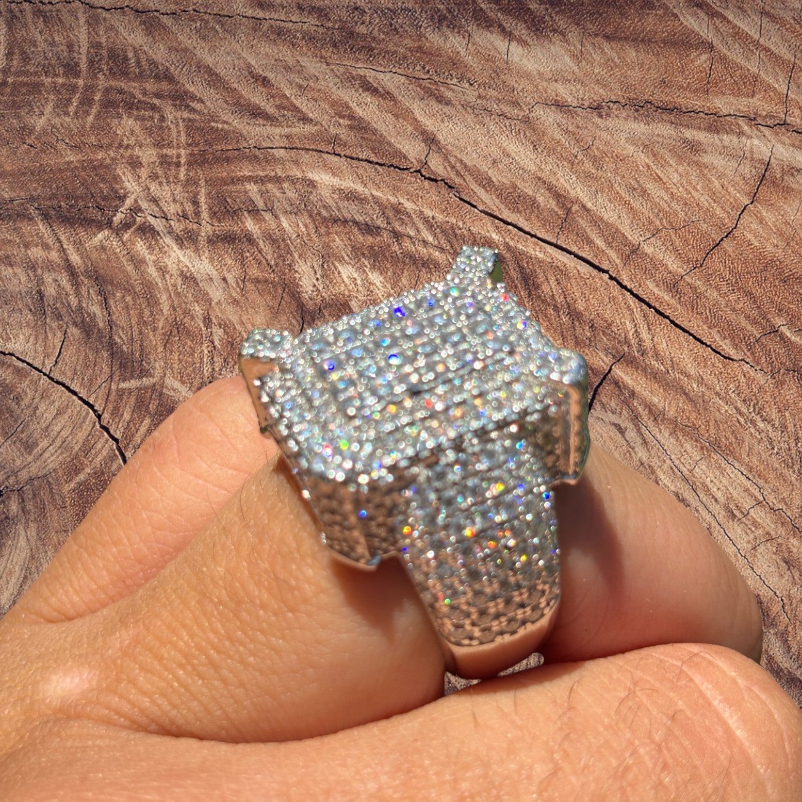 925 Sterling Silver Moissanite Cluster Ring