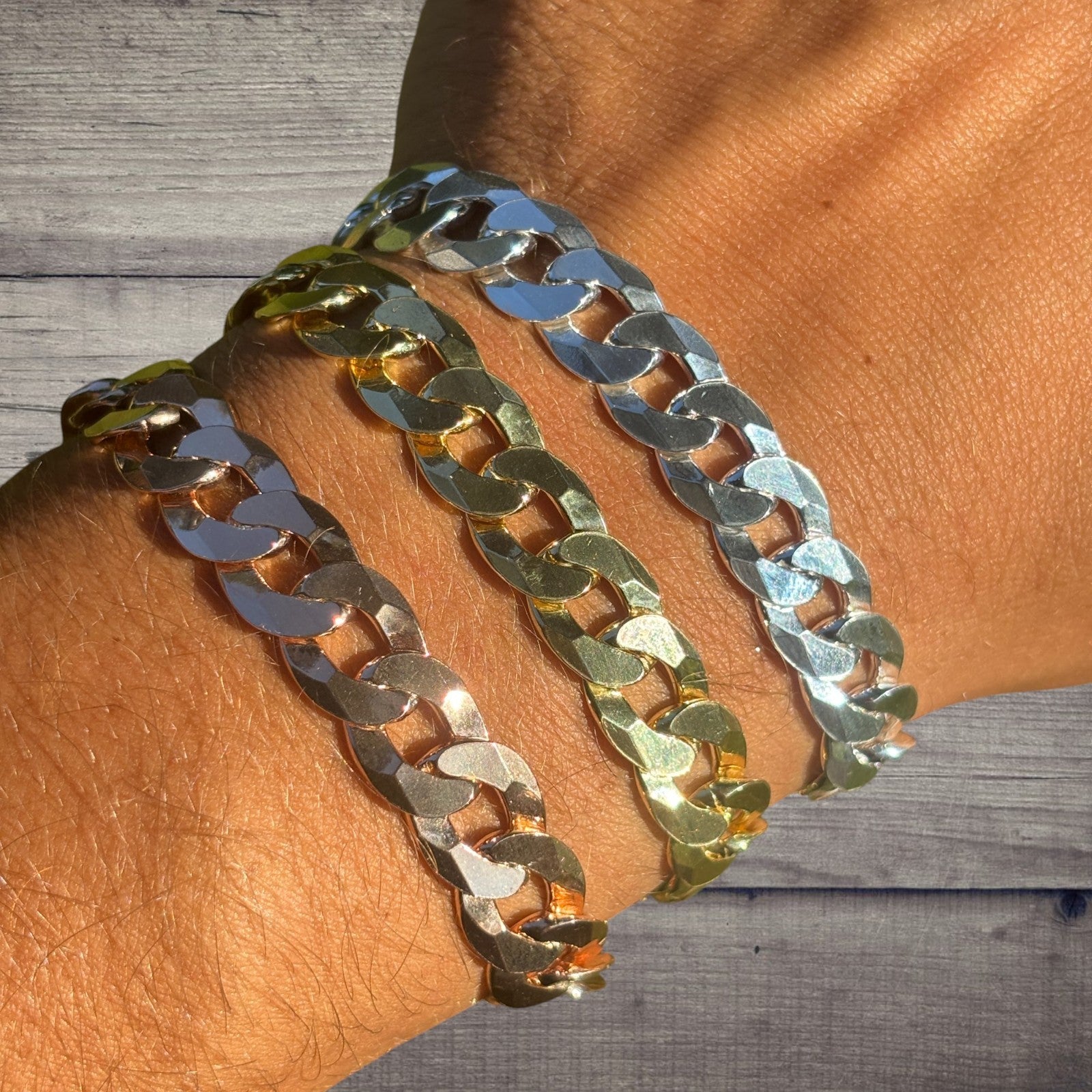 925 Sterling Silver 10.5mm Flat Curb Bracelet