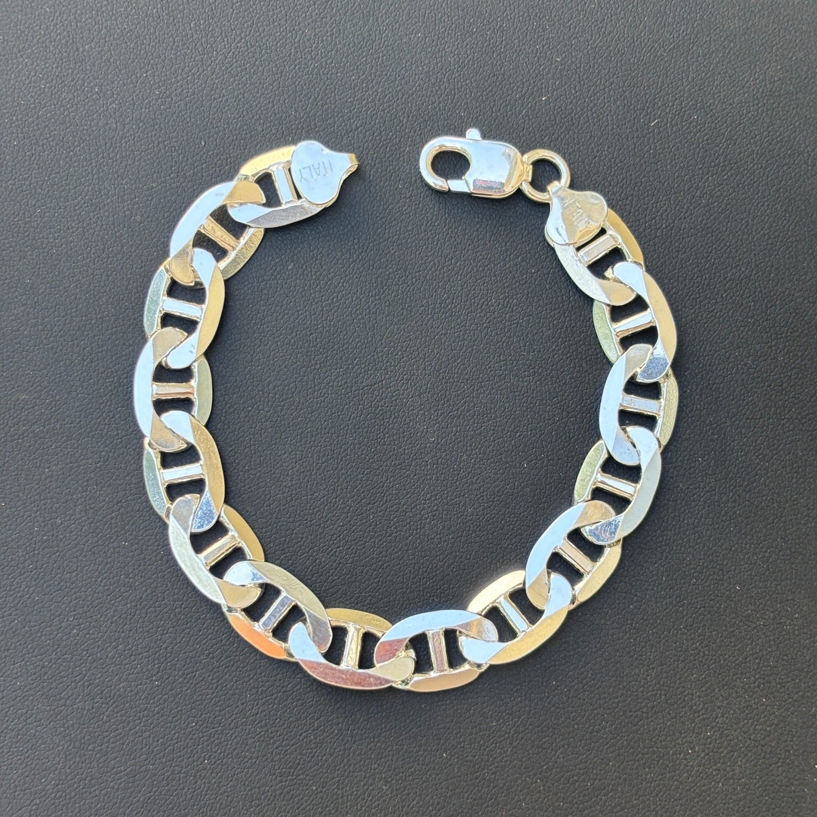 925 Sterling Silver 10mm Mariner Bracelet