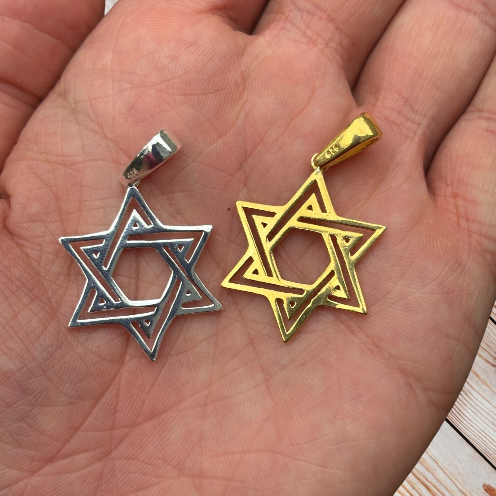 925 Sterling Silver Cutout Star of David Pendant