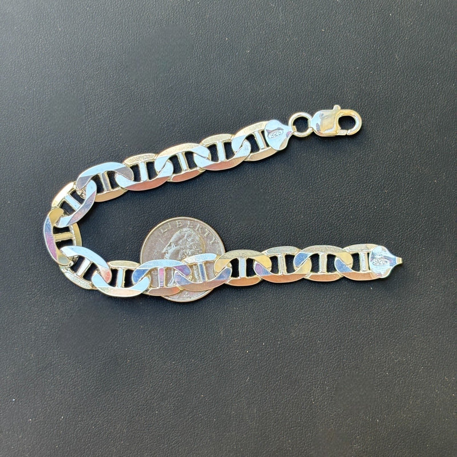 925 Sterling Silver 10mm Mariner Bracelet