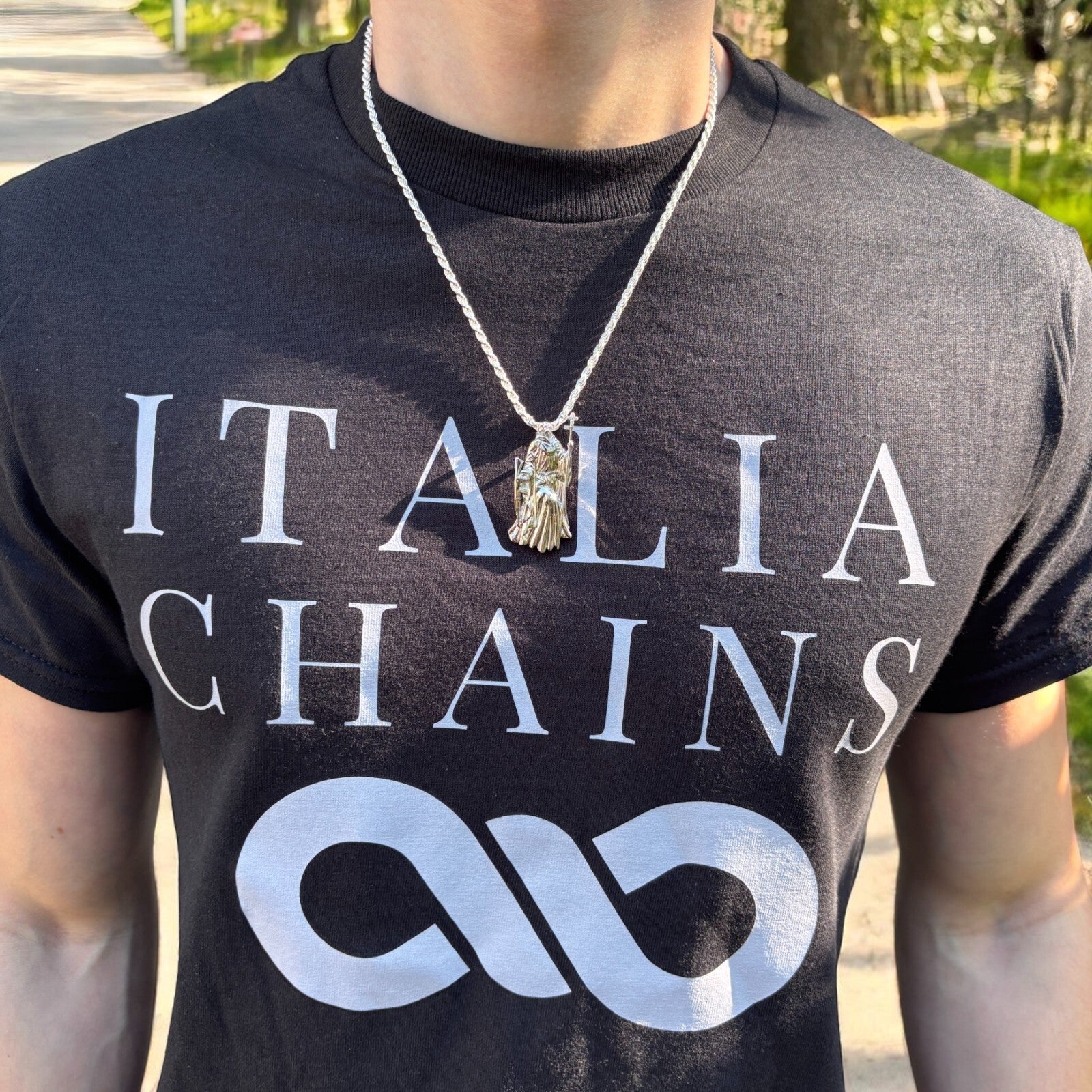 925 Sterling Silver Grim Reaper Pendant With Moissanite