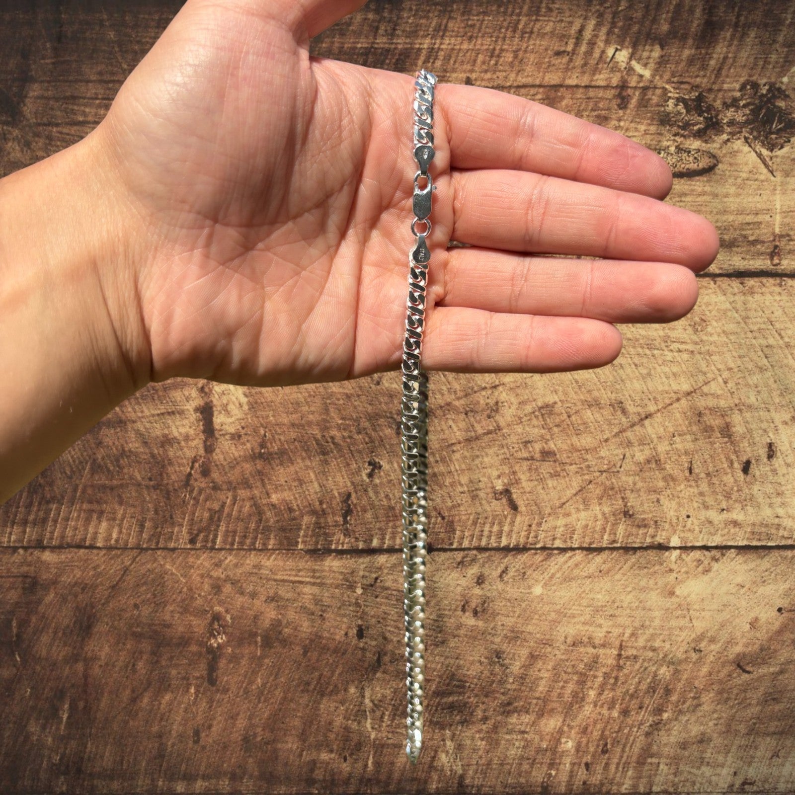 925 Sterling Silver 6mm Dollar Chain Necklace