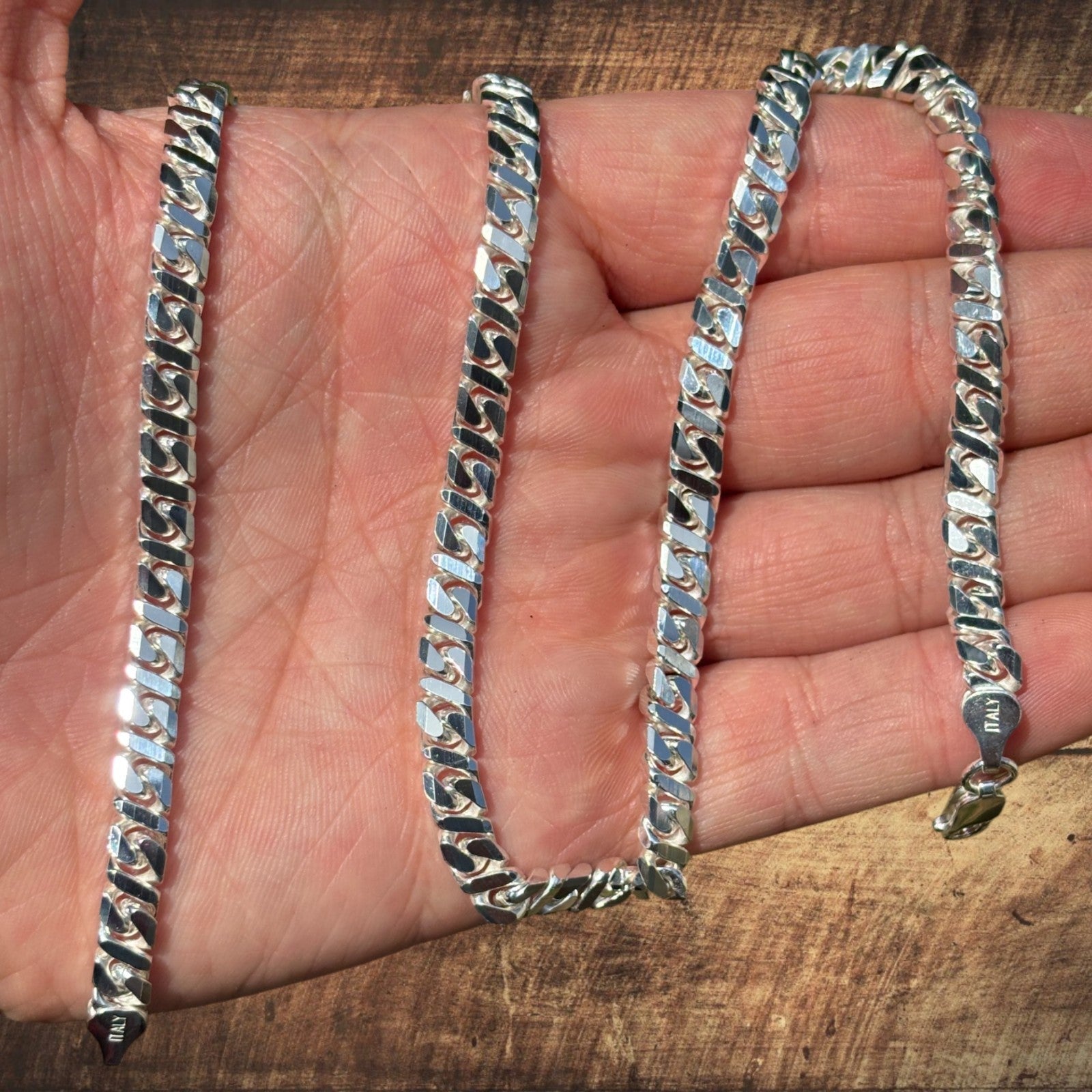 925 Sterling Silver 6mm Dollar Chain Necklace