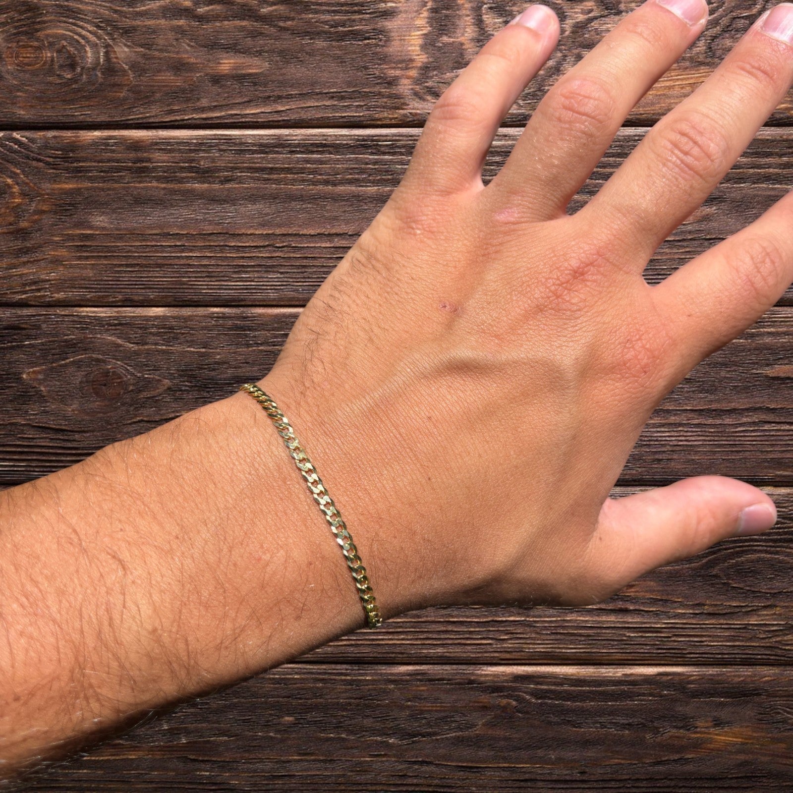 925 Sterling Silver 3mm Flat Curb Bracelet