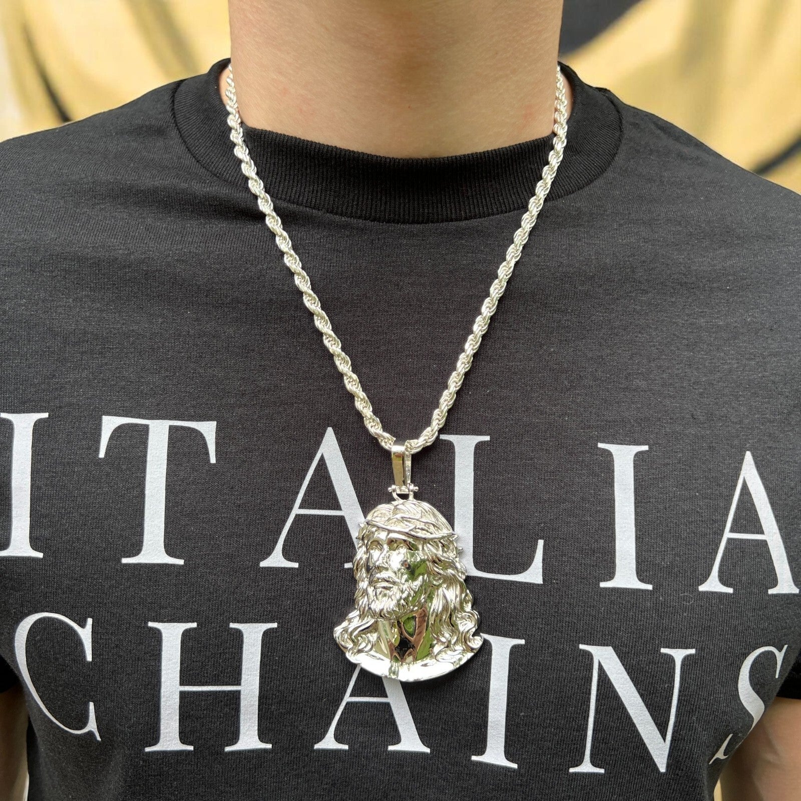 925 Sterling Silver Passion Of The Christ Jesus Piece Pendant - Large