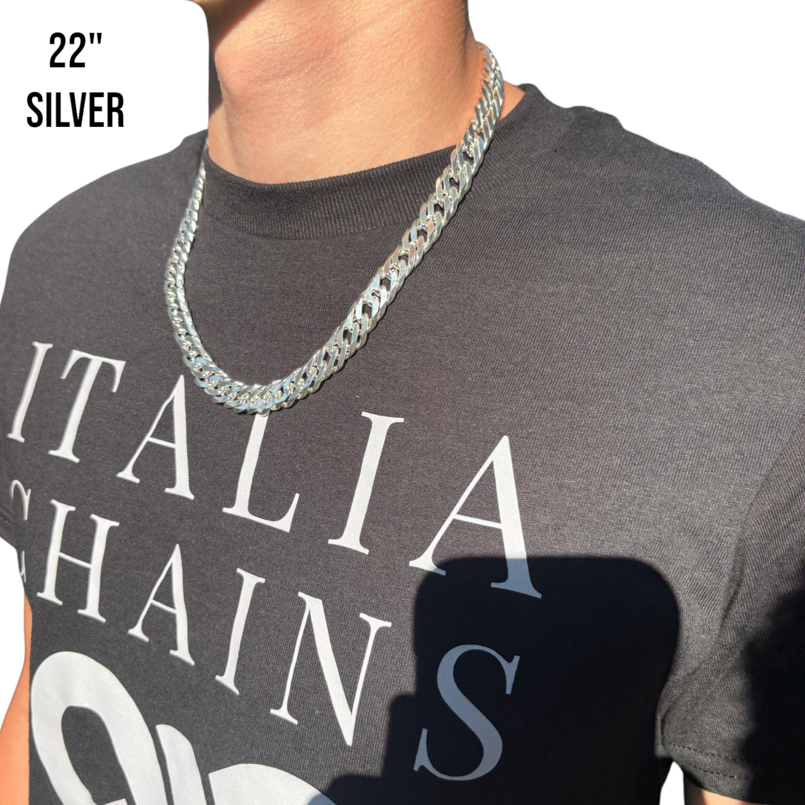 925 Sterling Silver 12mm Double Curb Chain Necklace