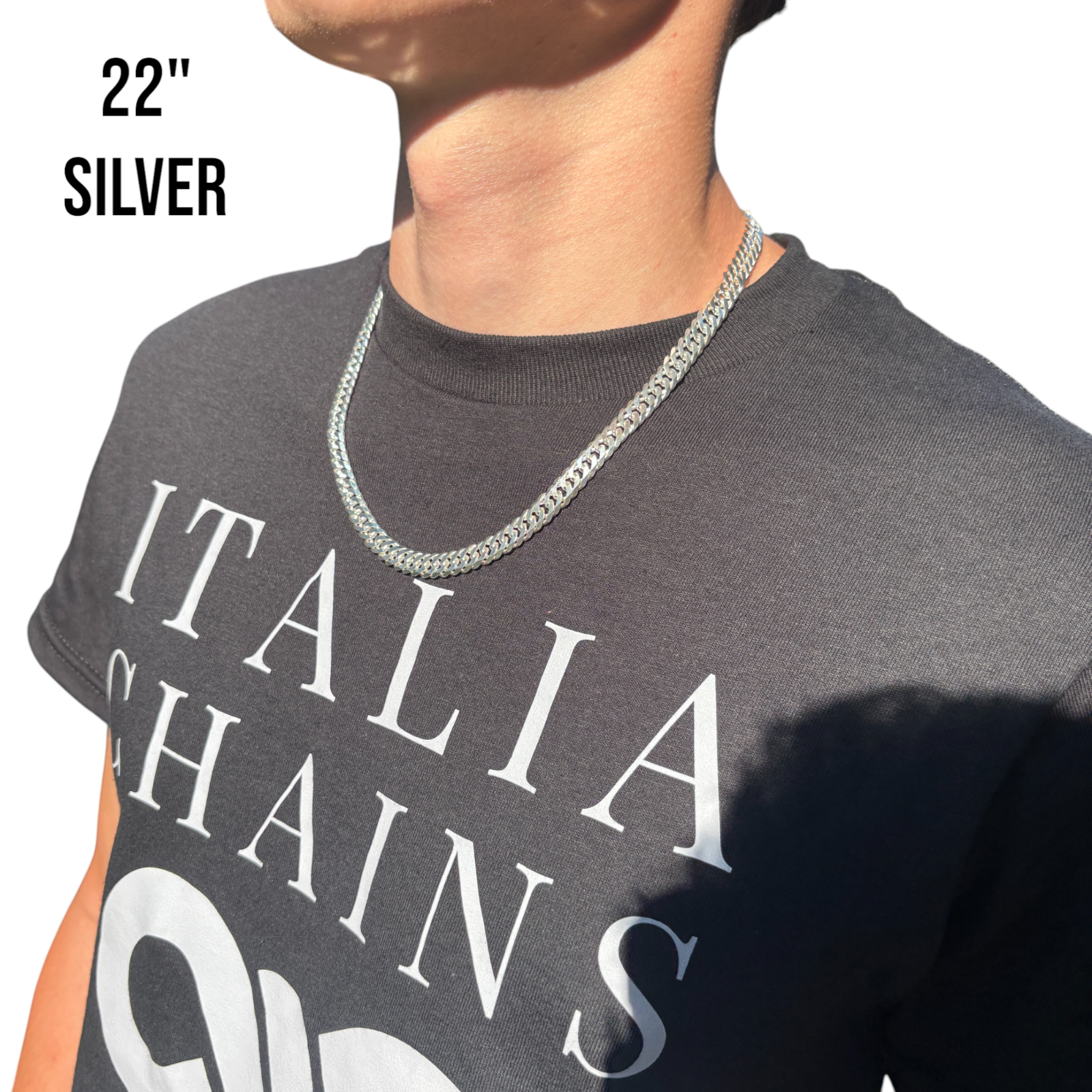 925 Sterling Silver 10mm Double Curb Chain Necklace