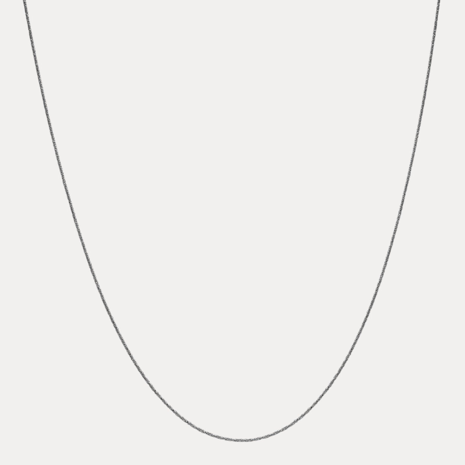 925 Sterling Silver 1mm Sparkle Rock Chain Necklace