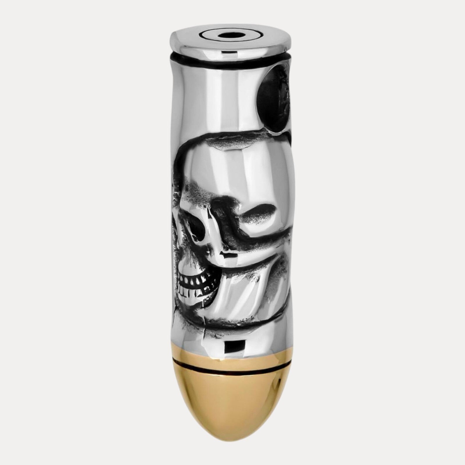 925 Sterling Silver Bullet W. Skull Pendant