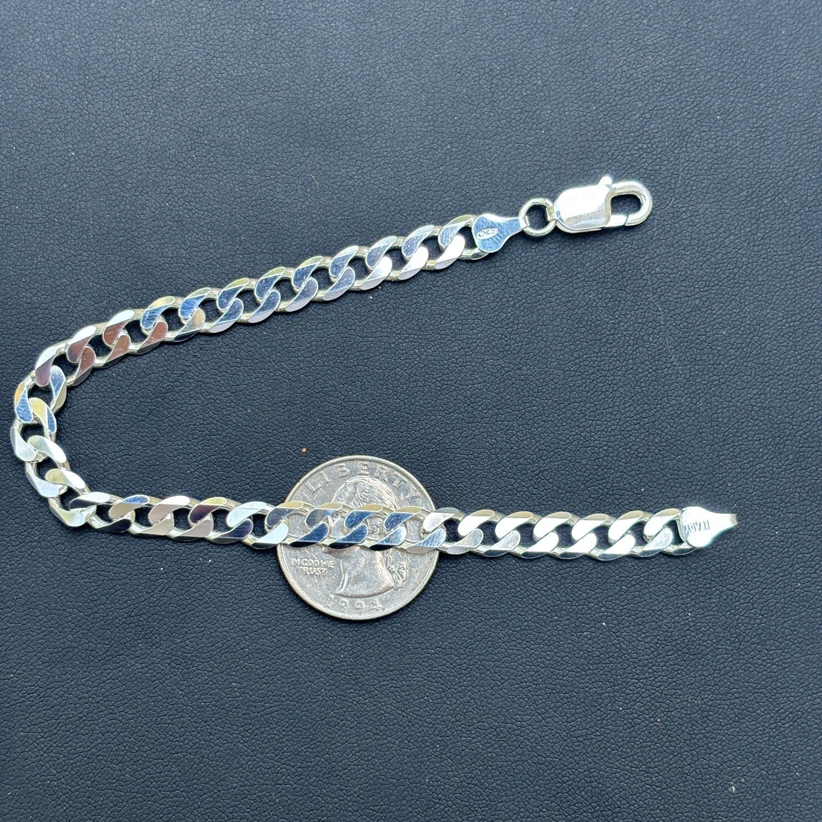 925 Sterling Silver 7mm Curb Bracelet