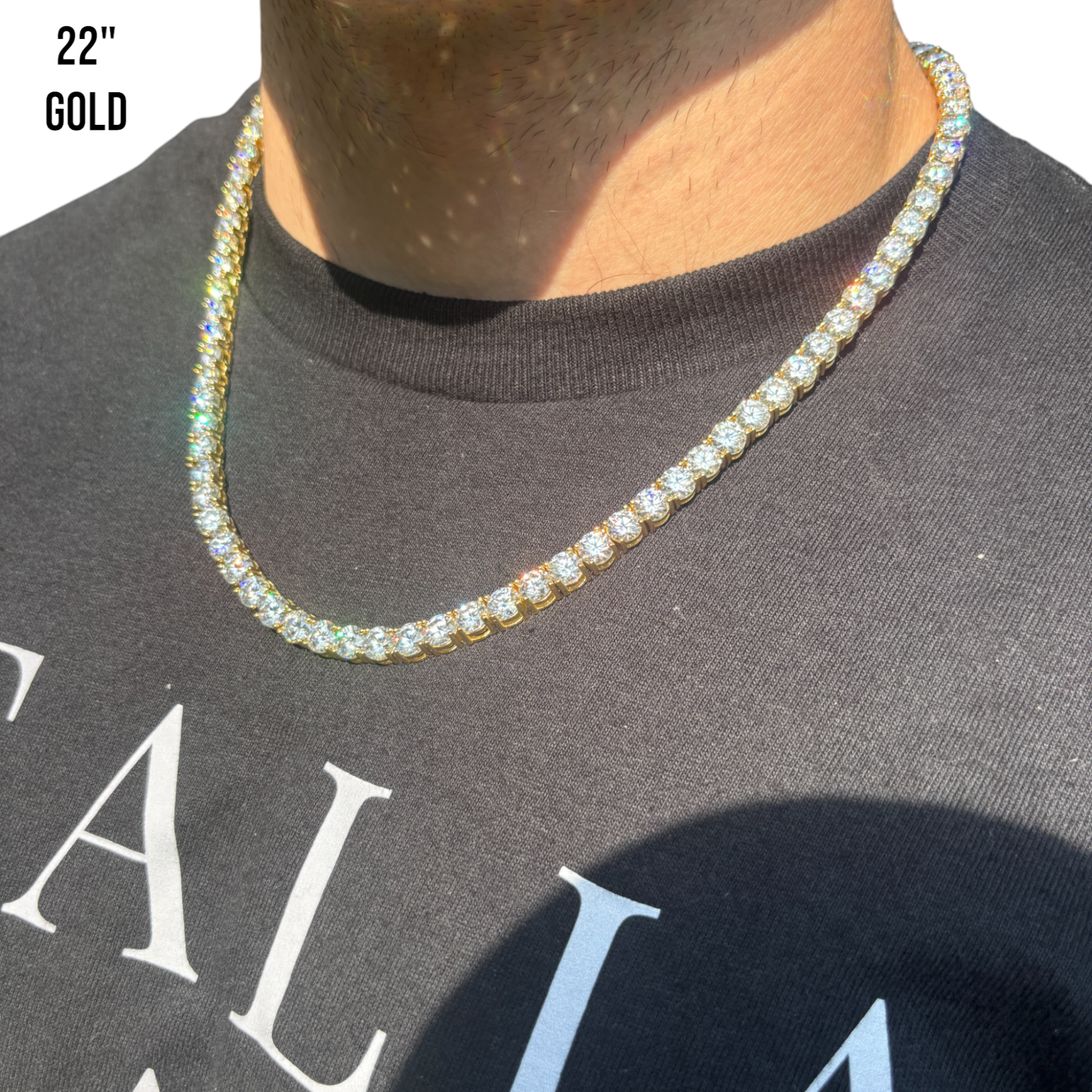 925 Sterling Silver 6mm Tennis Chain Necklace - CZ Or Moissanite