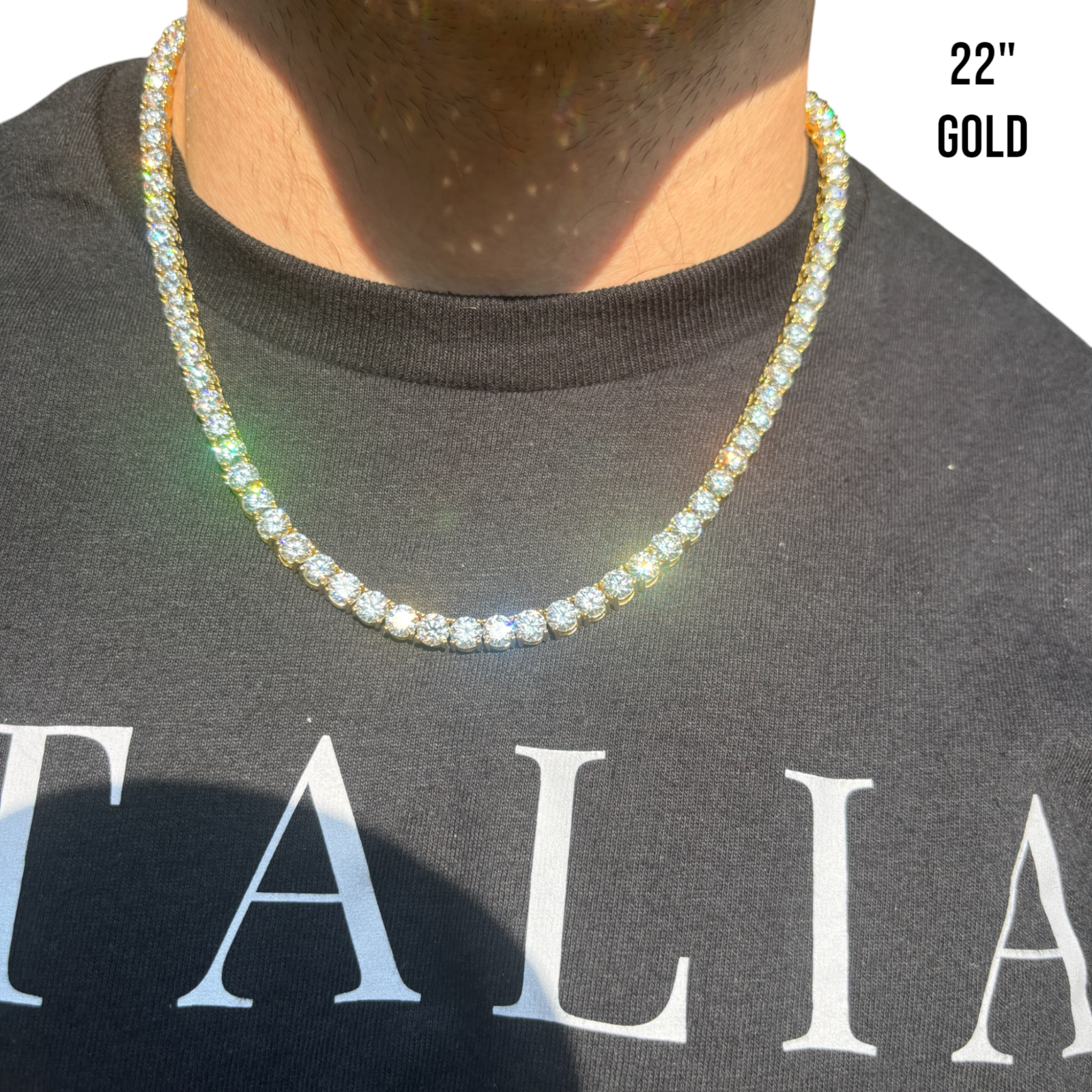 925 Sterling Silver 6mm Tennis Chain Necklace - CZ Or Moissanite