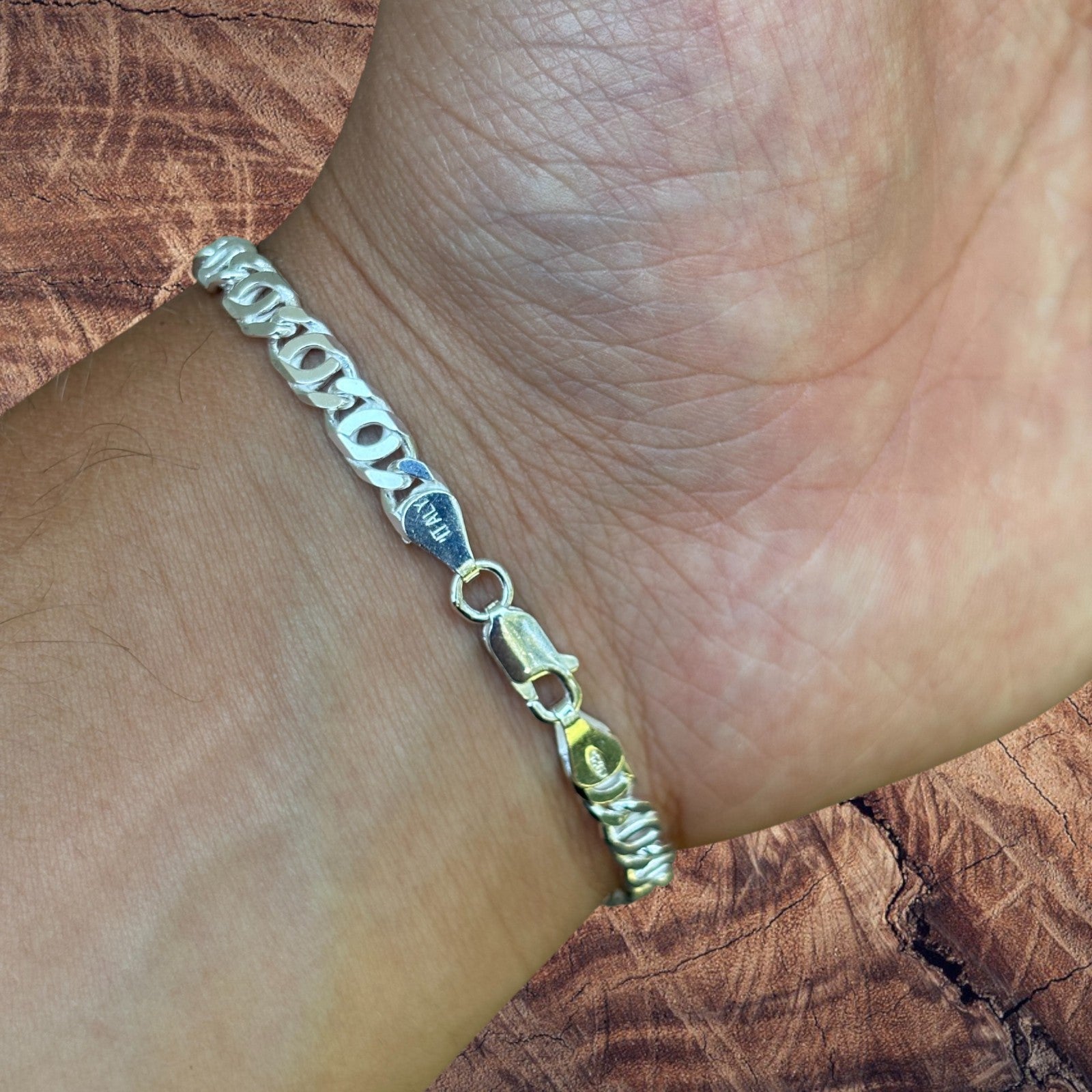 925 Sterling Silver 5.5mm Tiger Eye Bracelet