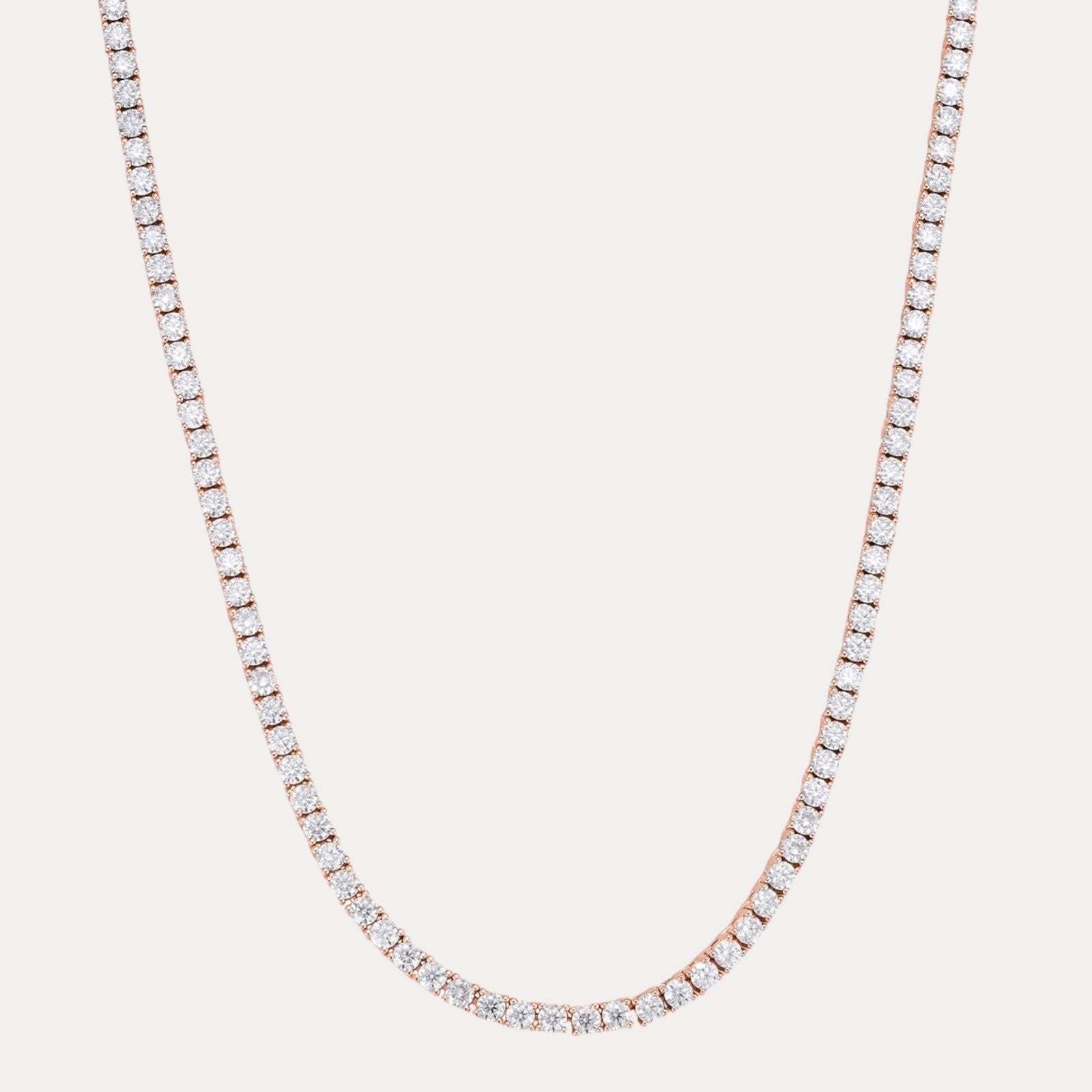 925 Sterling Silver 2mm Tennis Chain Necklace - CZ Or Moissanite