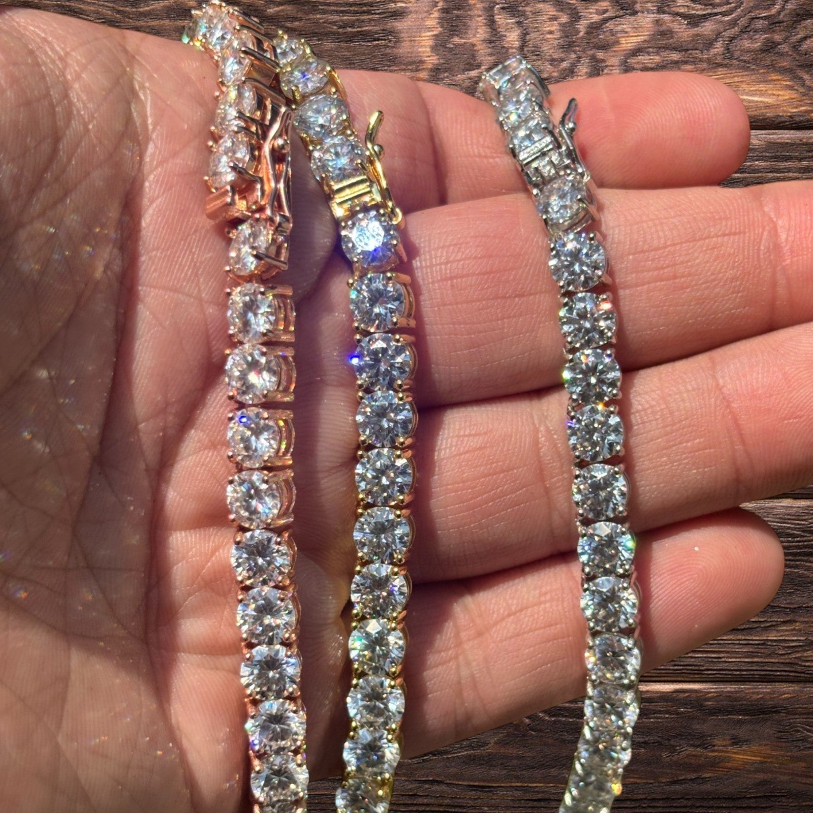 925 Sterling Silver 6mm Tennis Chain Necklace - CZ Or Moissanite