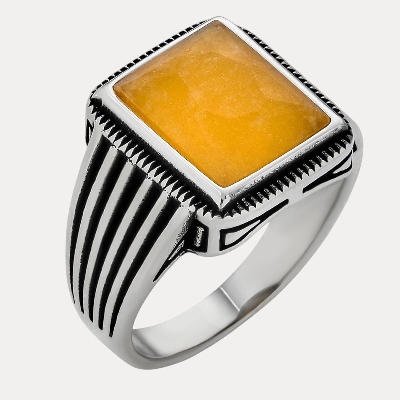 925 Sterling Silver Yellow Sapphire Ring