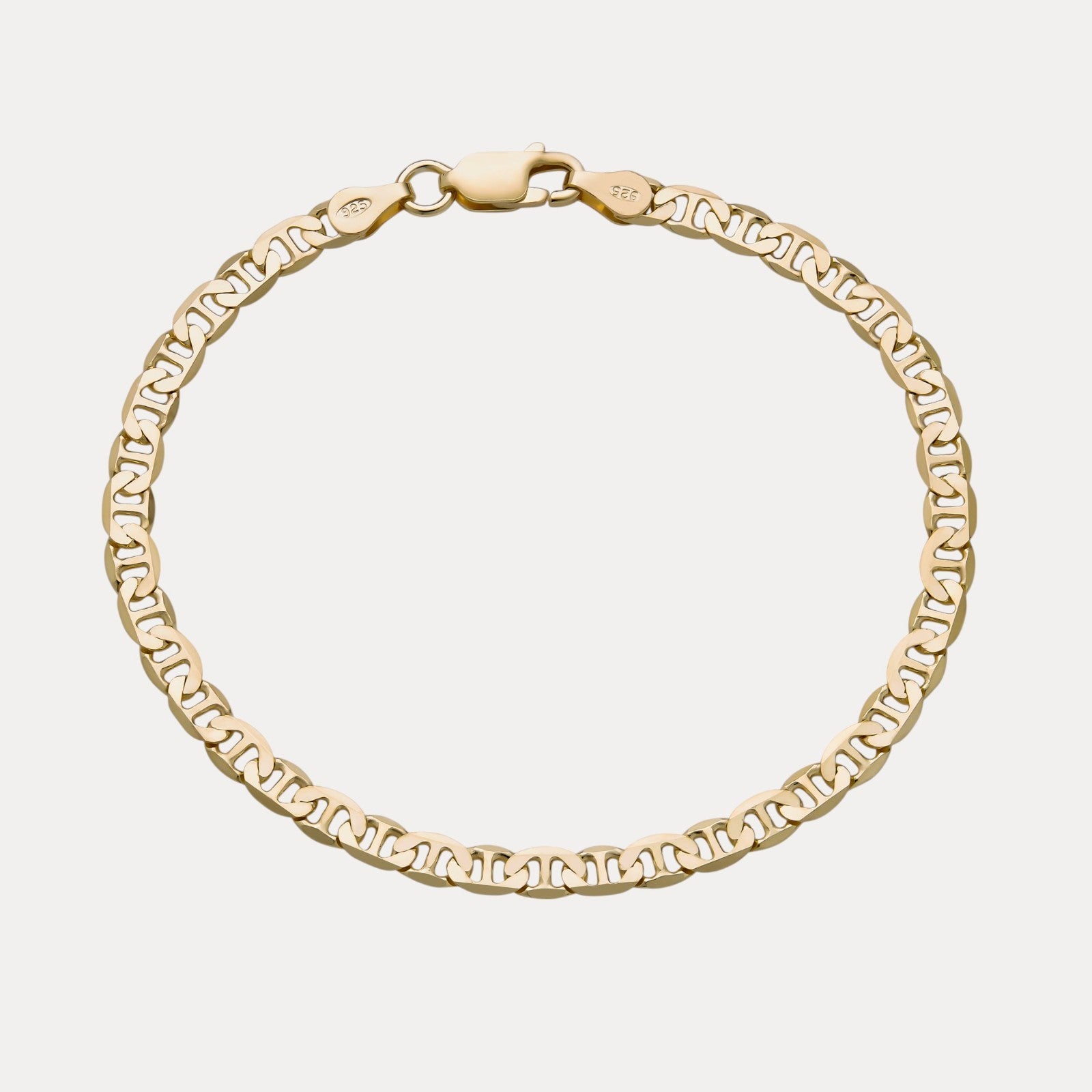 925 Sterling Silver 4mm Mariner Bracelet