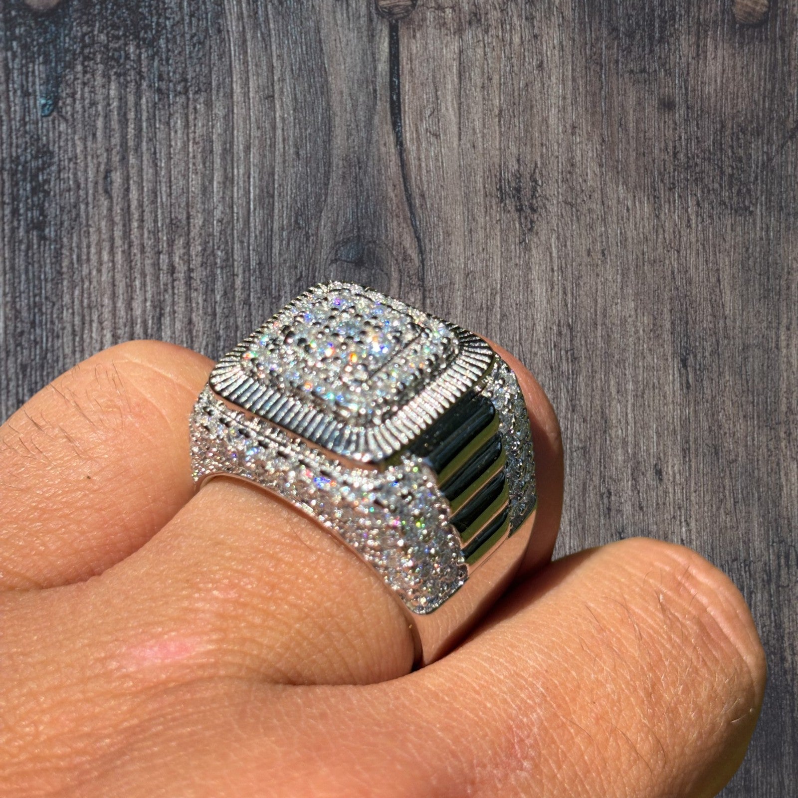 925 Sterling Silver Square Moissanite Ring