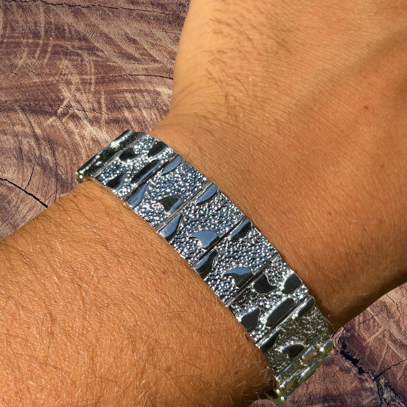 925 Sterling Silver 16mm Custom Nugget Link Bracelet