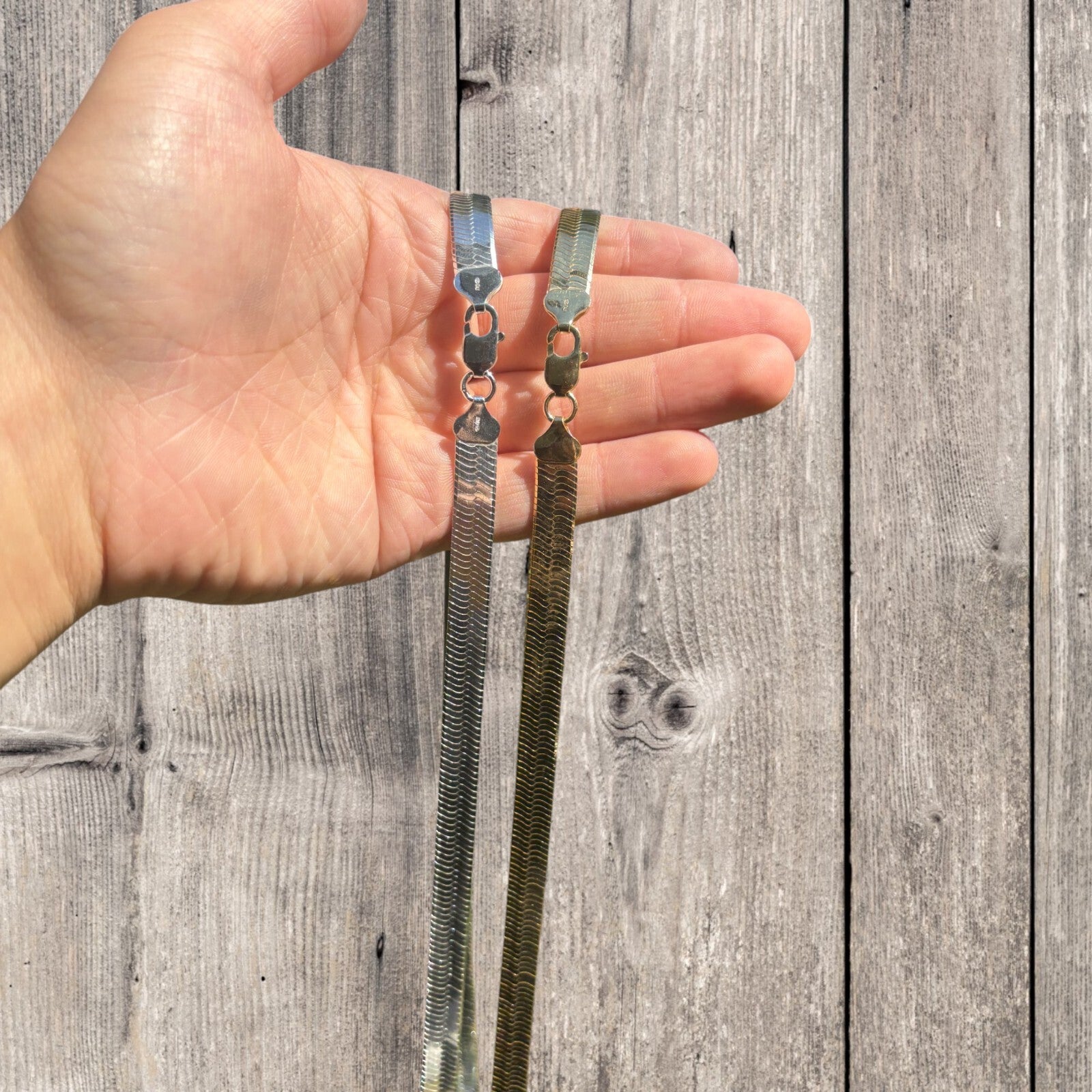 925 Sterling Silver 9mm Herringbone Chain Necklace