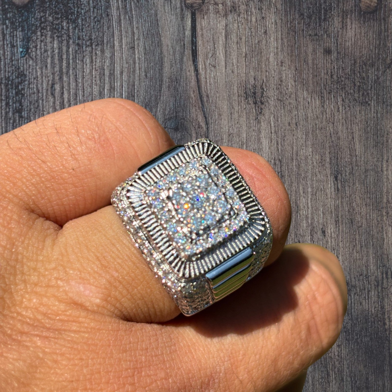 925 Sterling Silver Square Moissanite Ring