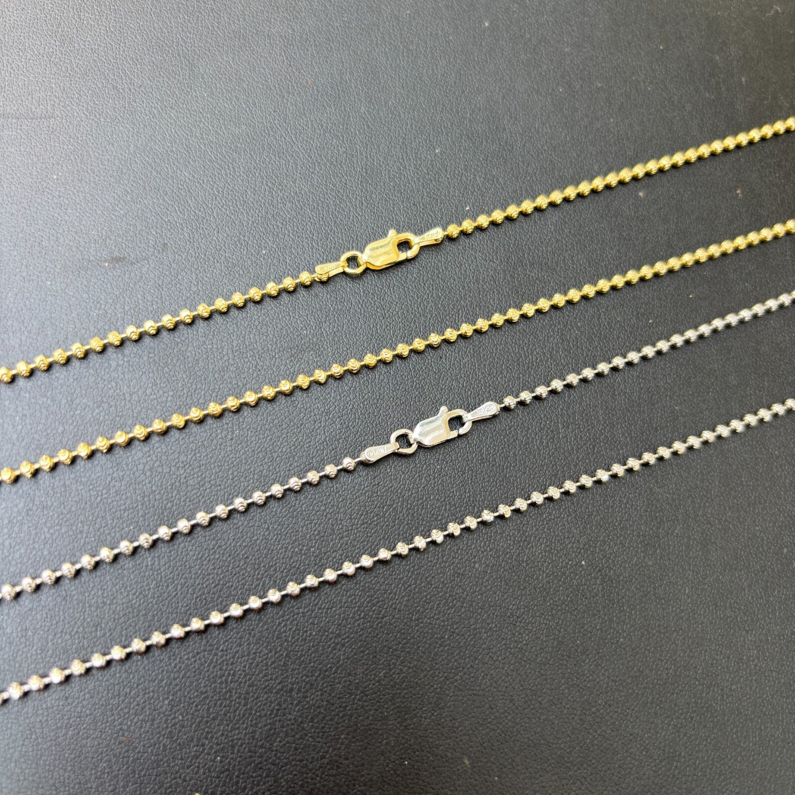 925 Sterling Silver 2mm Bead Chain Necklace