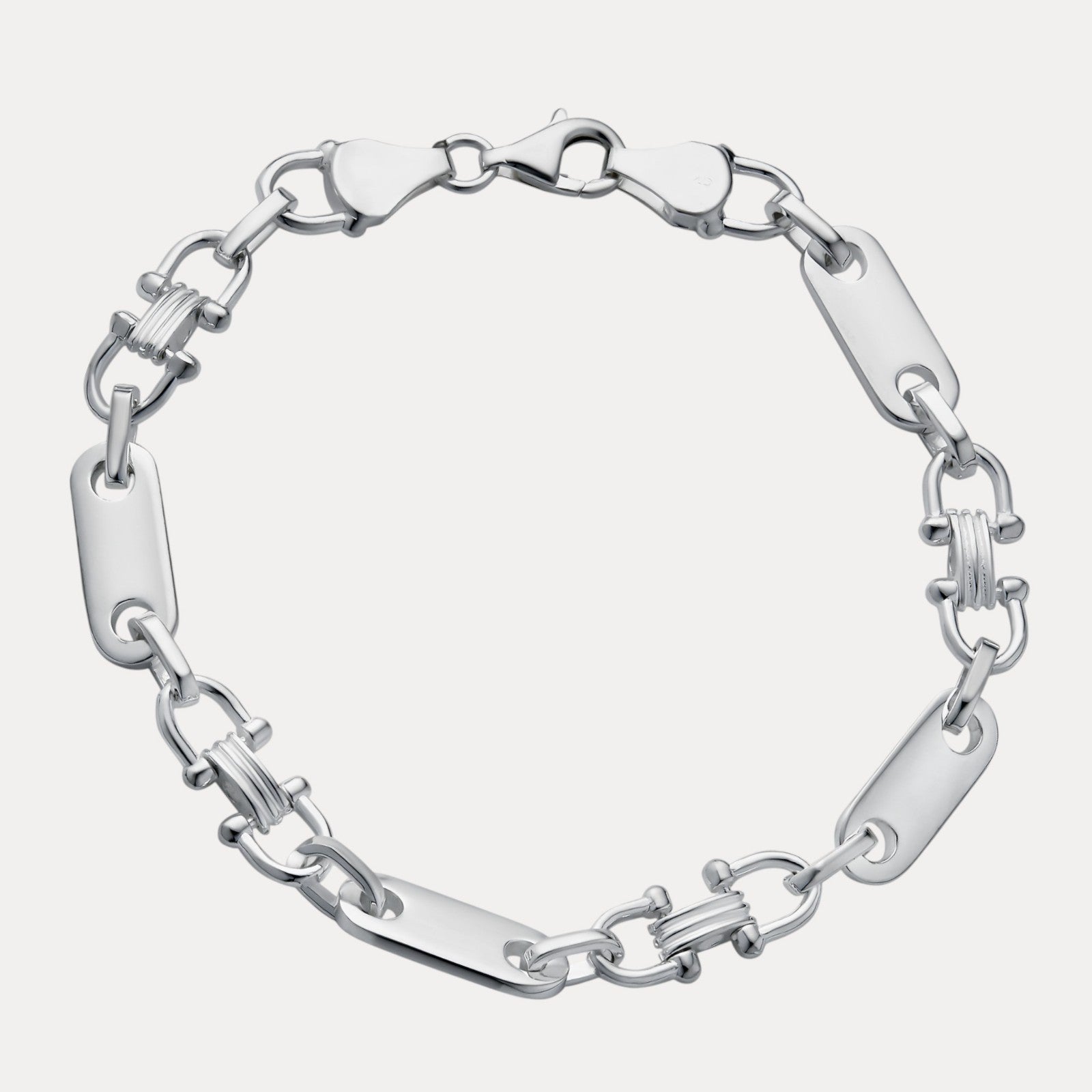 925 Sterling Silver 7.5mm Custom Ferragamo Link Bracelet