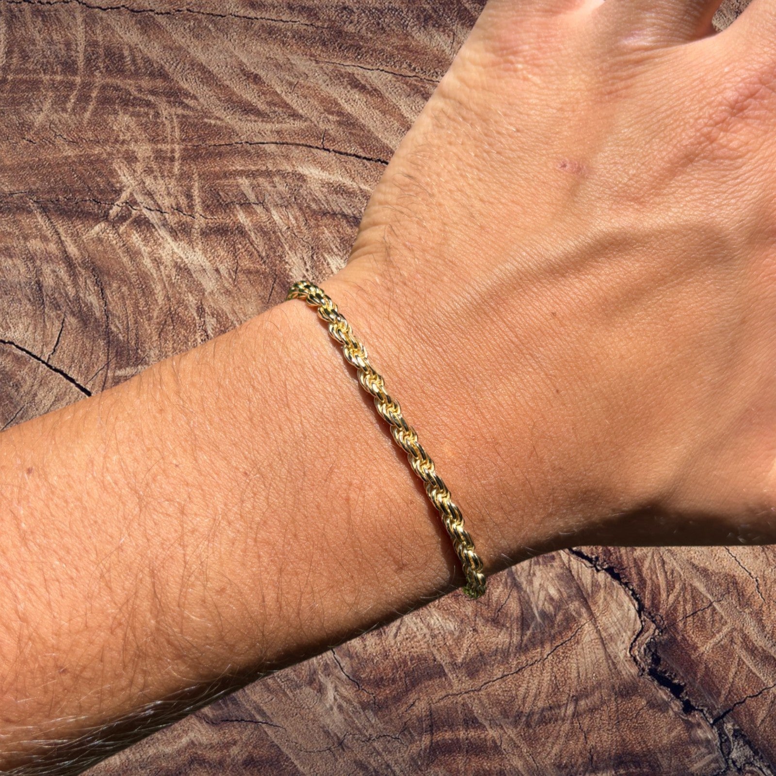 925 Sterling Silver 4mm Diamond Cut Rope Bracelet