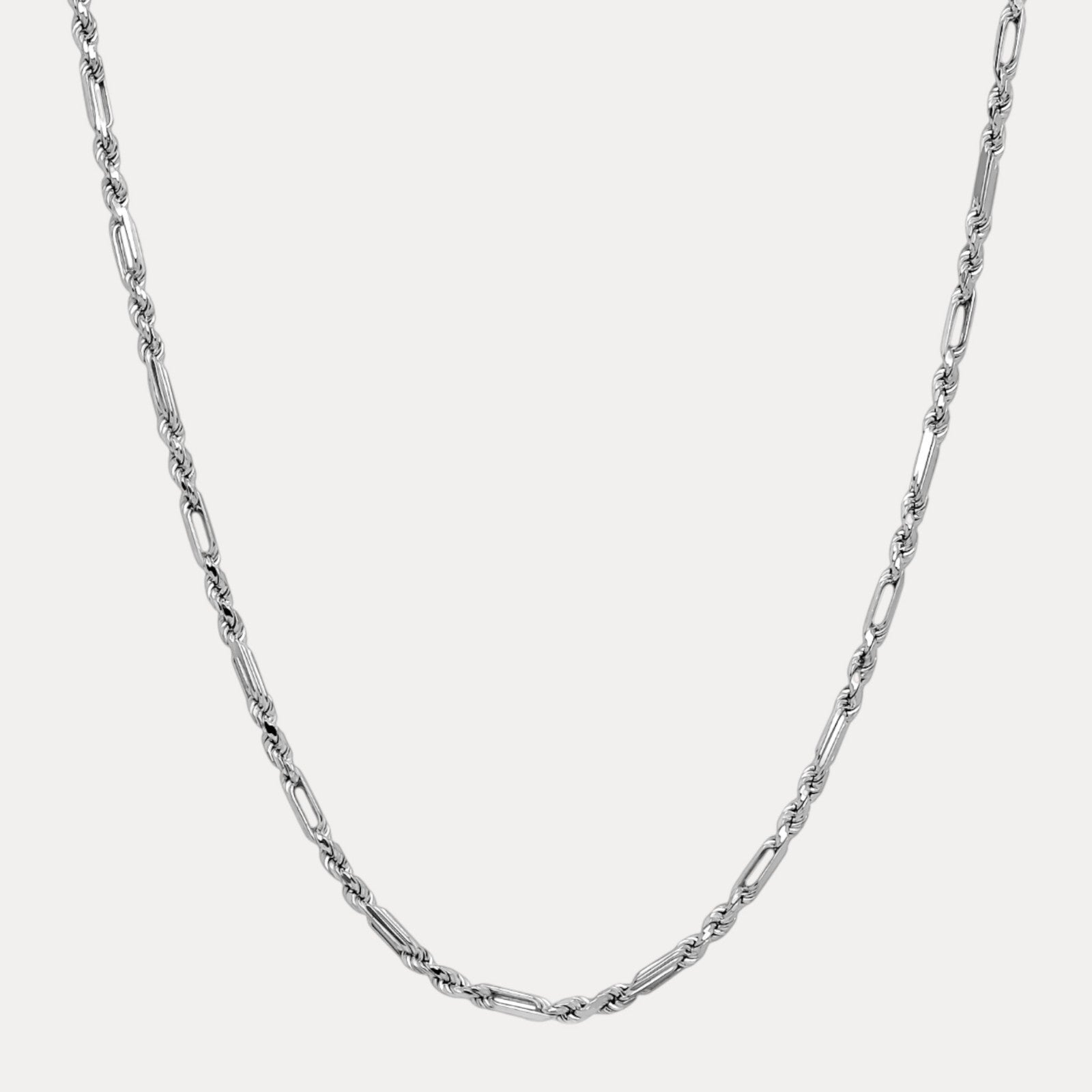 925 Sterling Silver 4mm Figarope Milano Chain Necklace