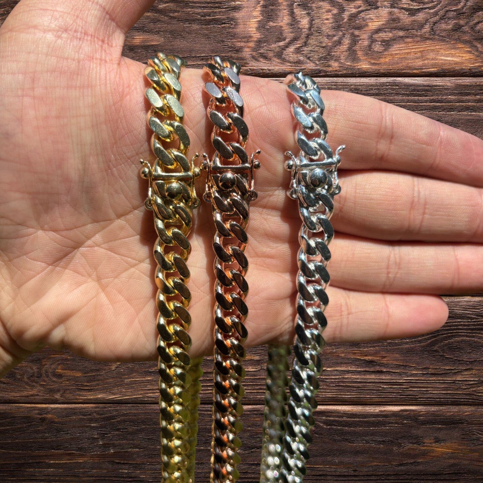 925 Sterling Silver 10mm Miami Cuban W. Box Clasp Chain Necklace