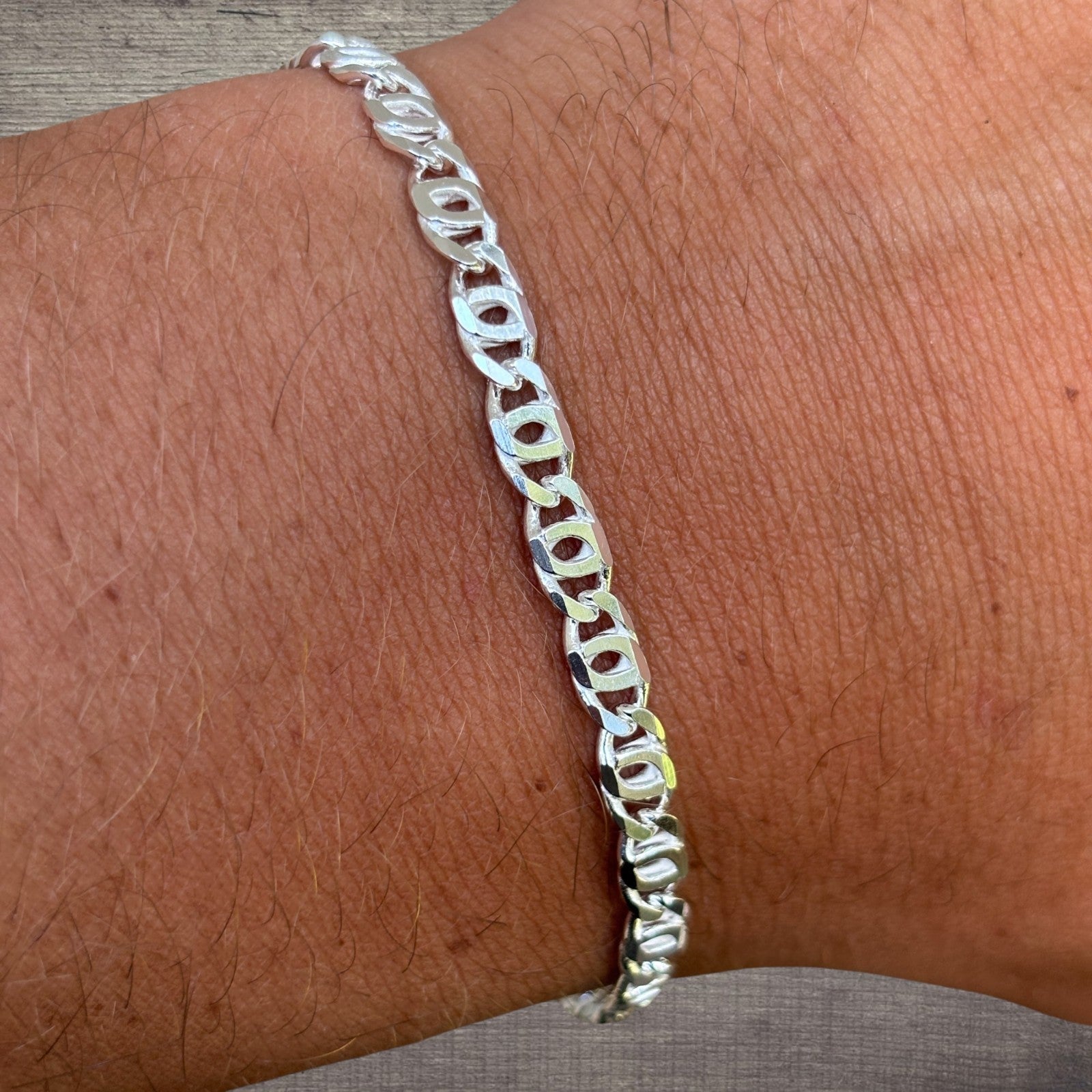 925 Sterling Silver 4.5mm Tiger Eye Bracelet