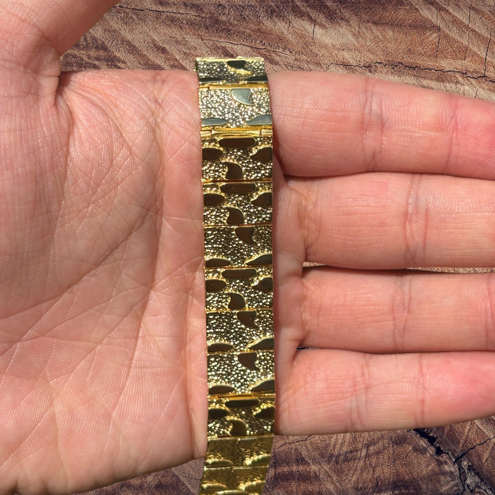925 Sterling Silver 16mm Custom Nugget Link Bracelet