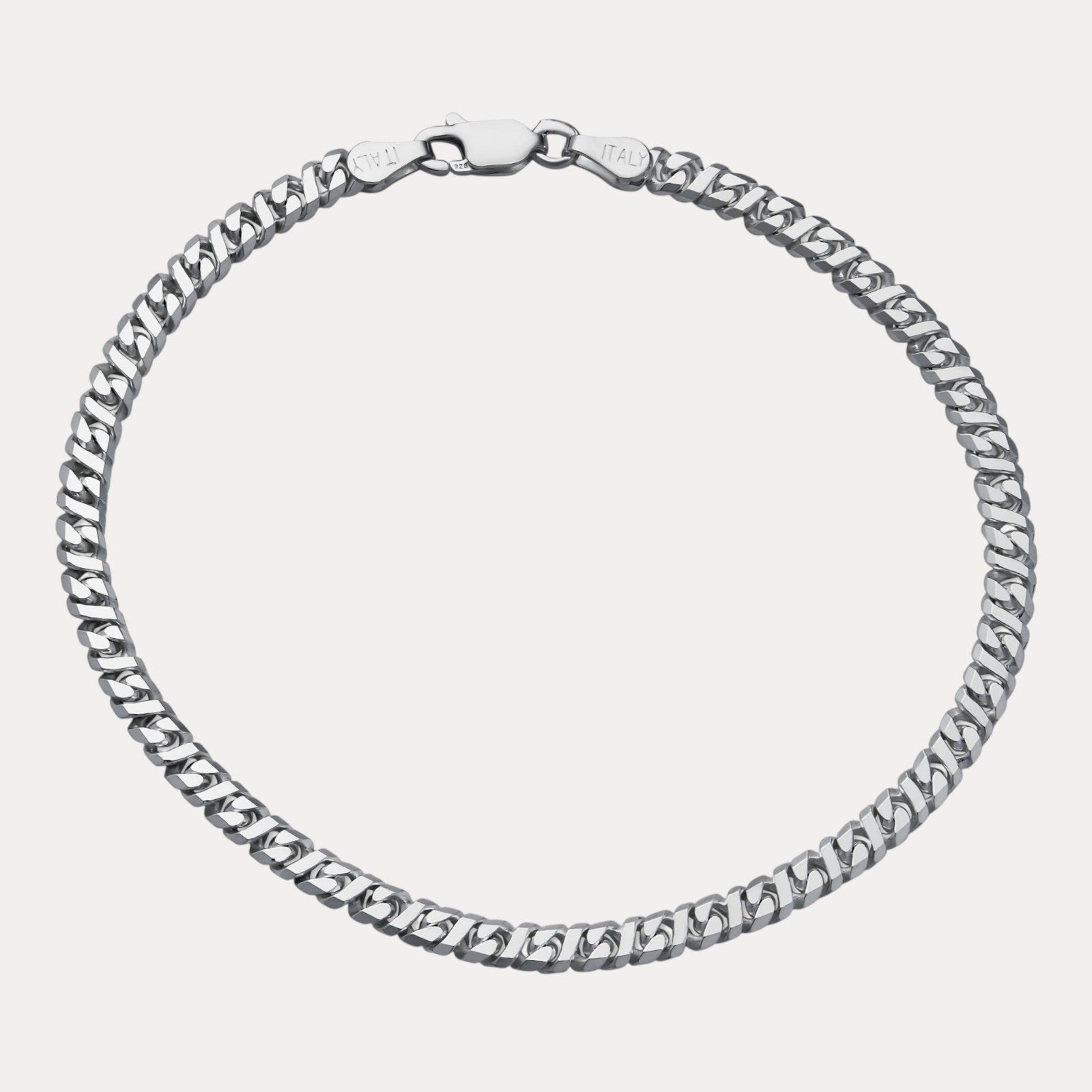925 Sterling Silver 3.5mm Dollar Link Bracelet