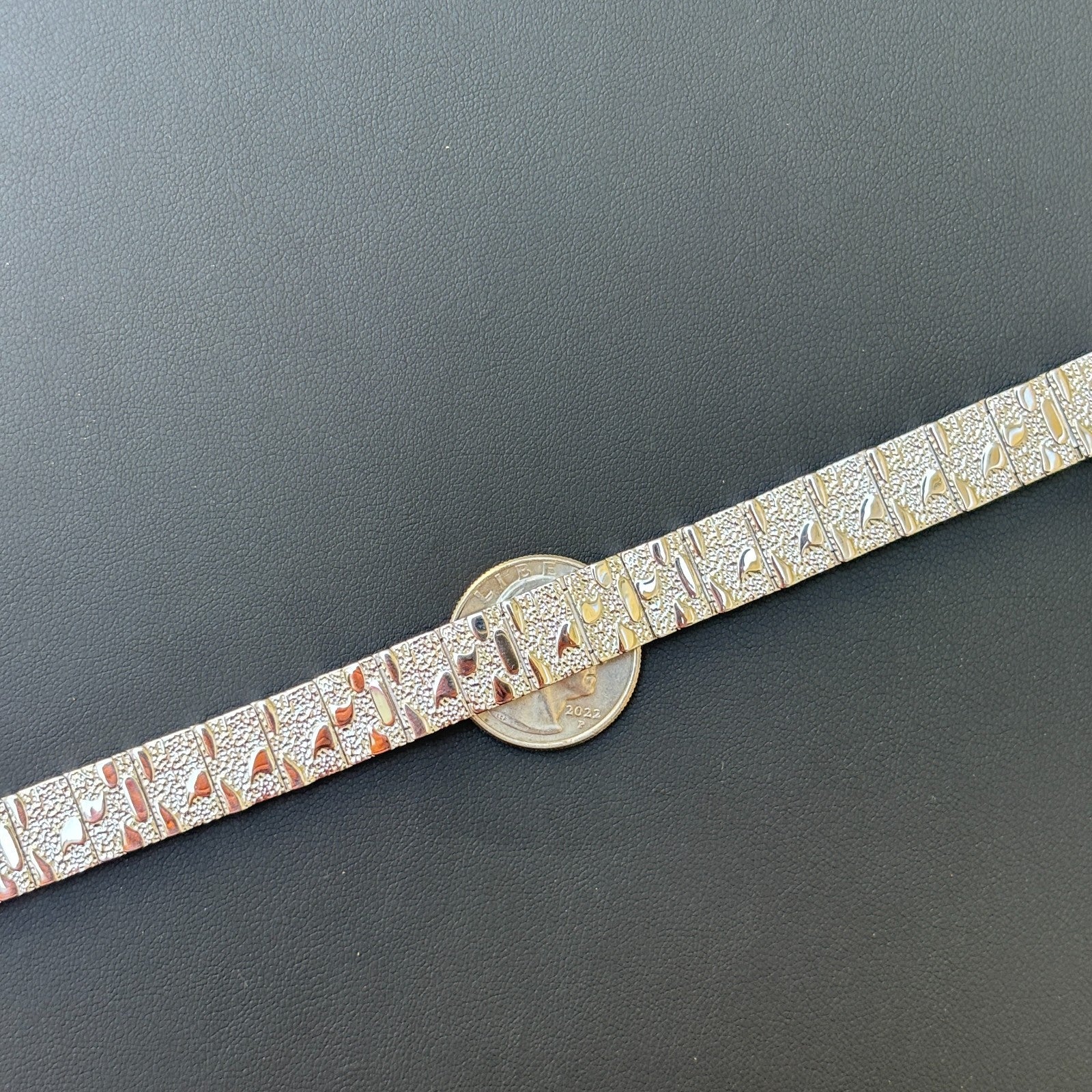 925 Sterling Silver 12mm Custom Nugget Link Bracelet