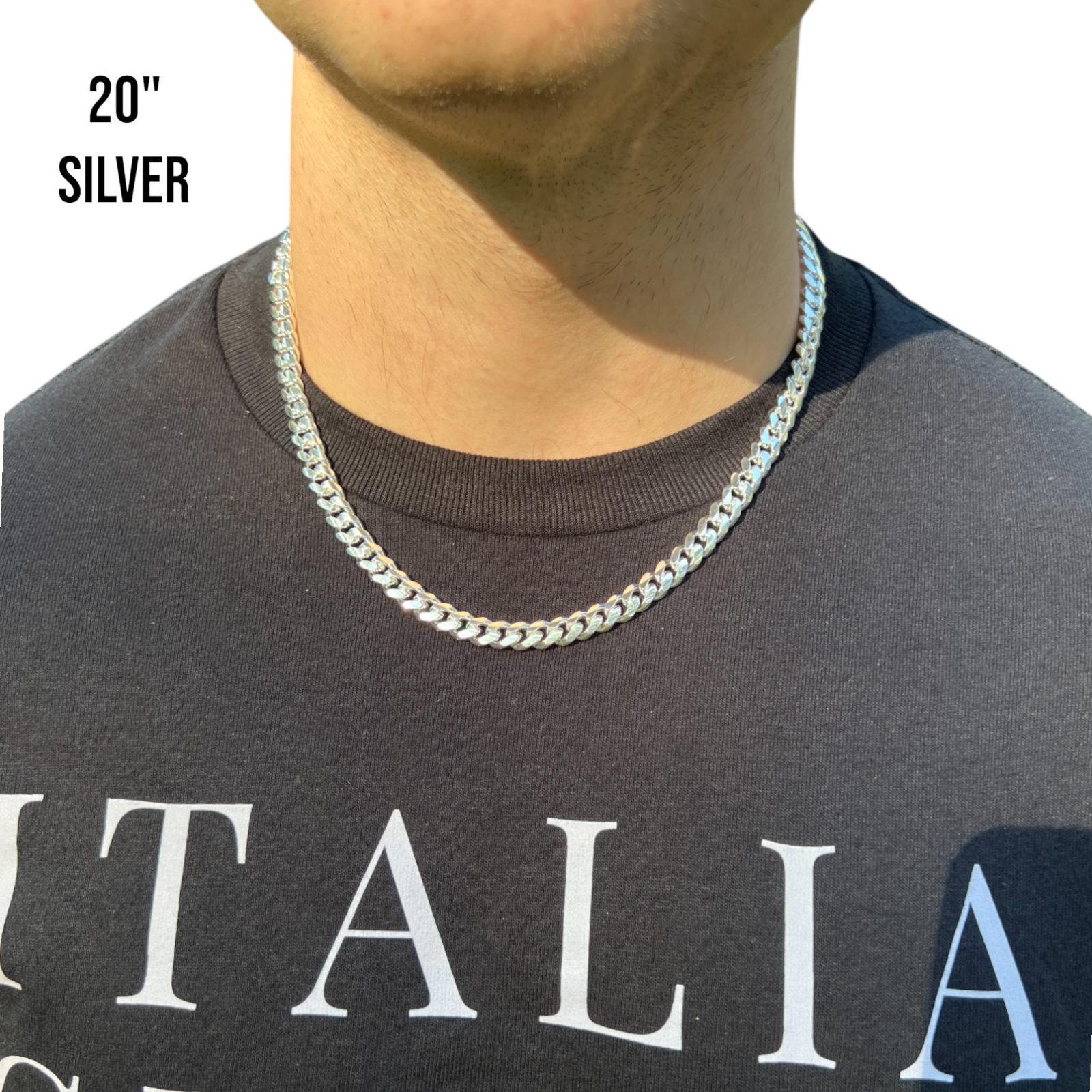 925 Sterling Silver 8mm Miami Cuban Chain Necklace
