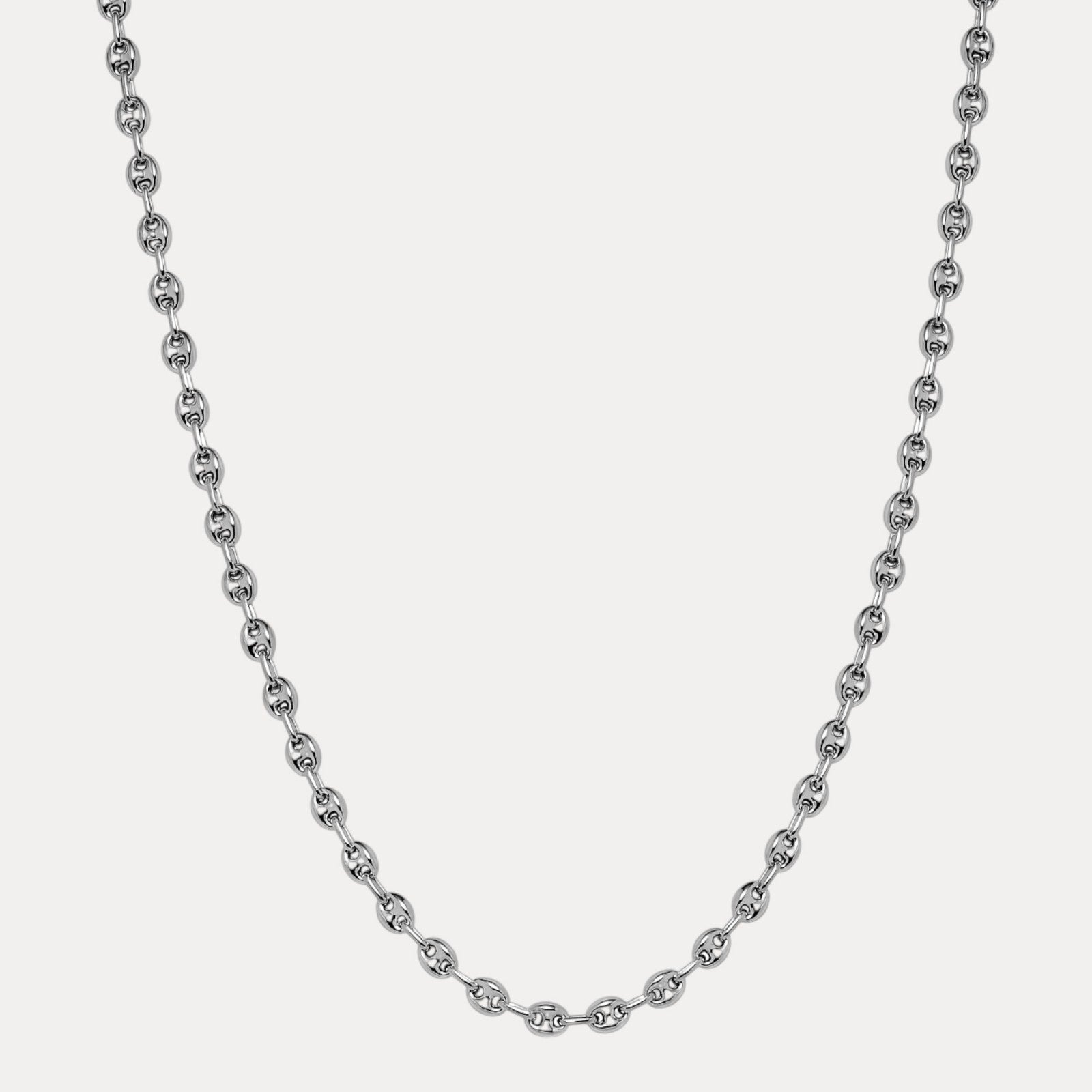 925 Sterling Silver 6mm Puffed Gucci Chain Necklace