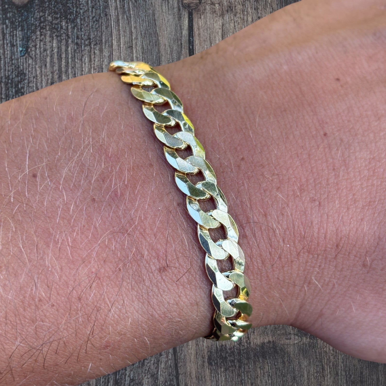 925 Sterling Silver 8mm Flat Curb Bracelet