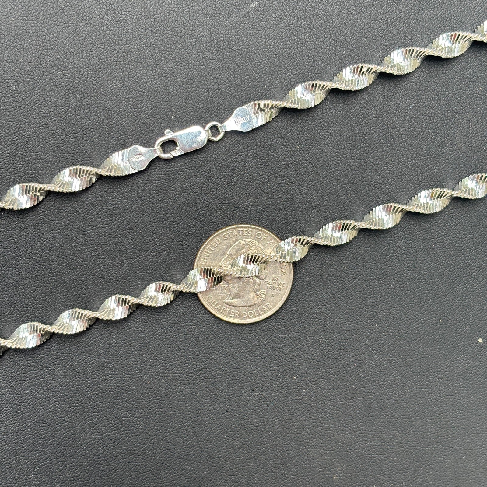 925 Sterling Silver 6mm Singapore Chain Necklace