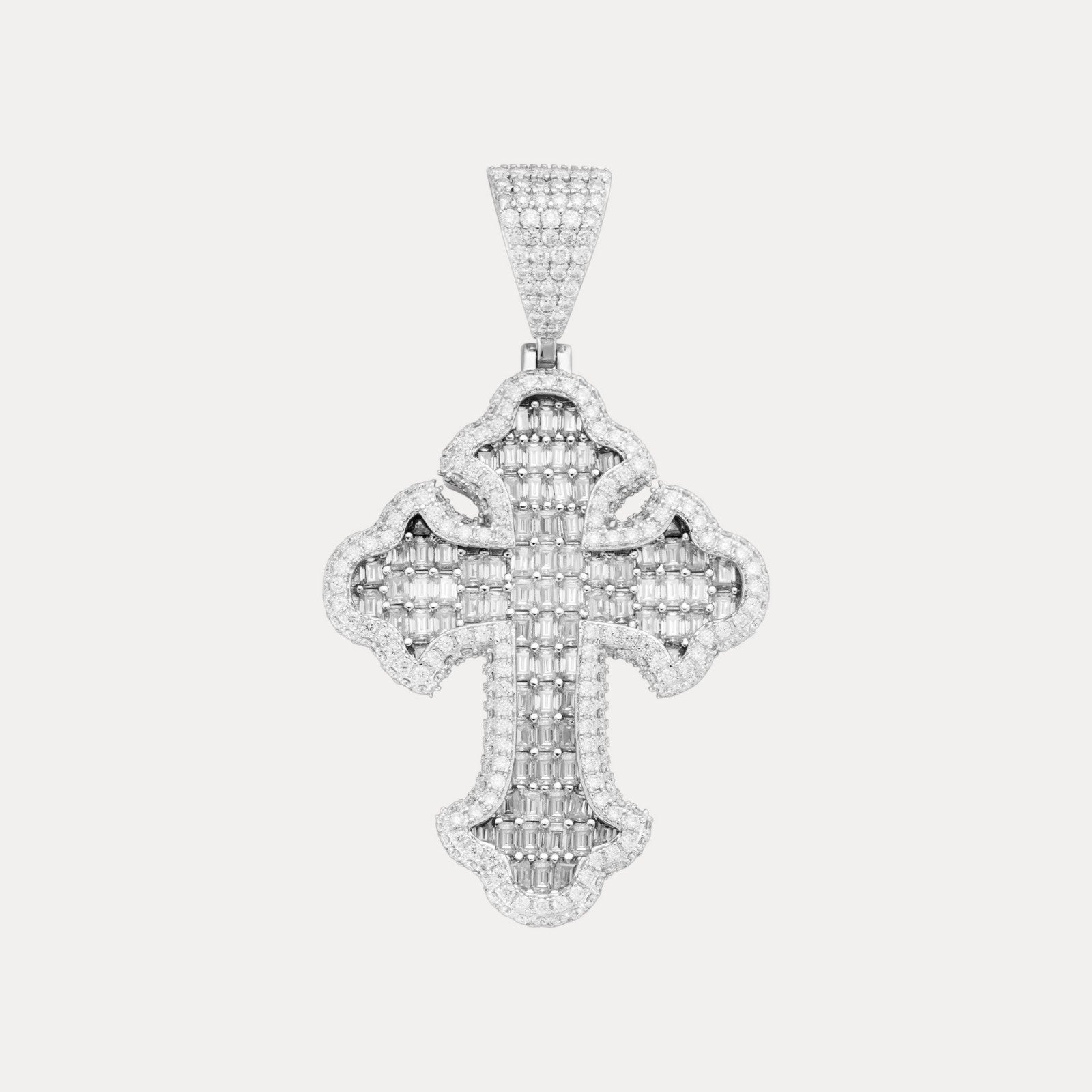 925 Sterling Silver Gothic Cross With Moissanite - Small