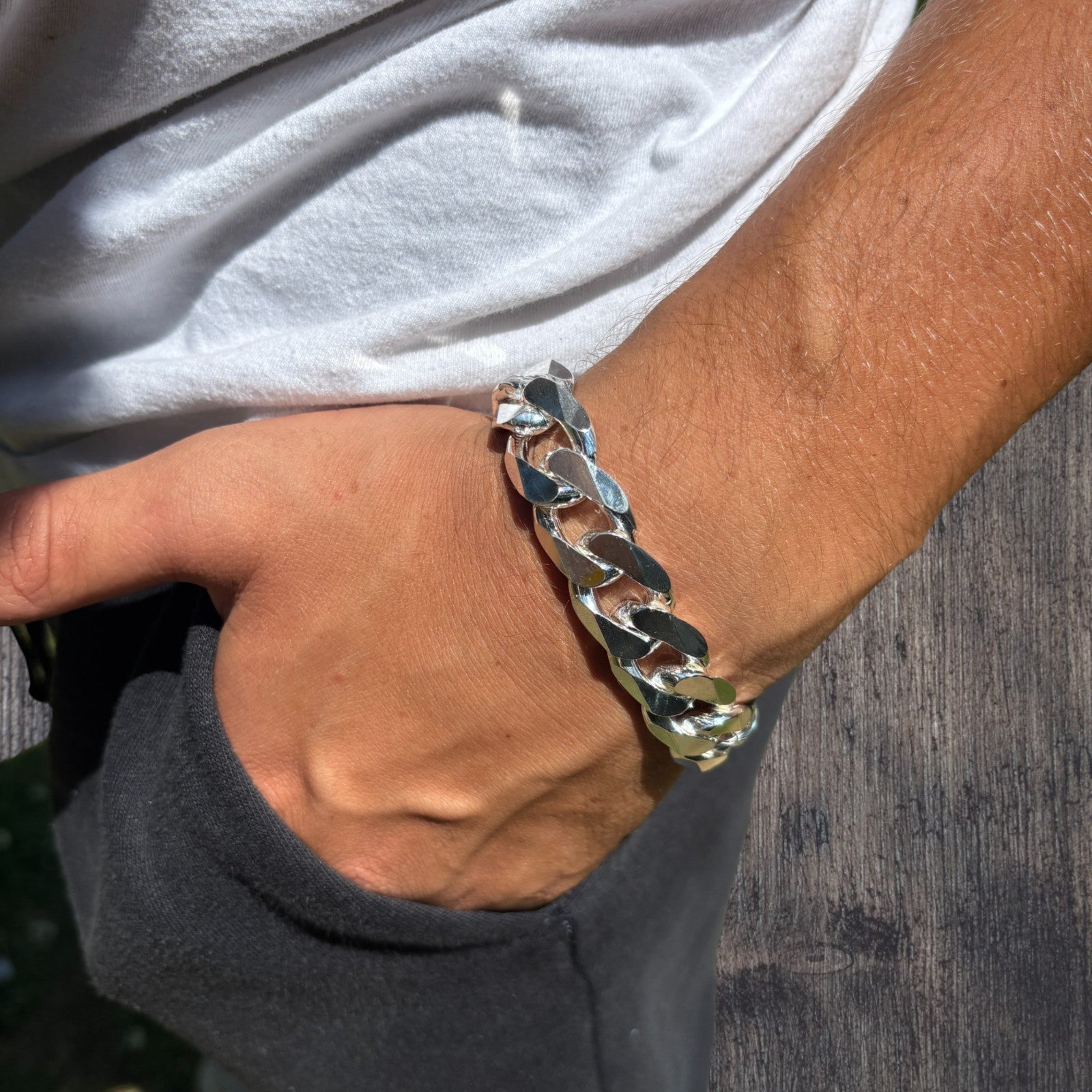 925 Sterling Silver 16mm Curb Bracelet
