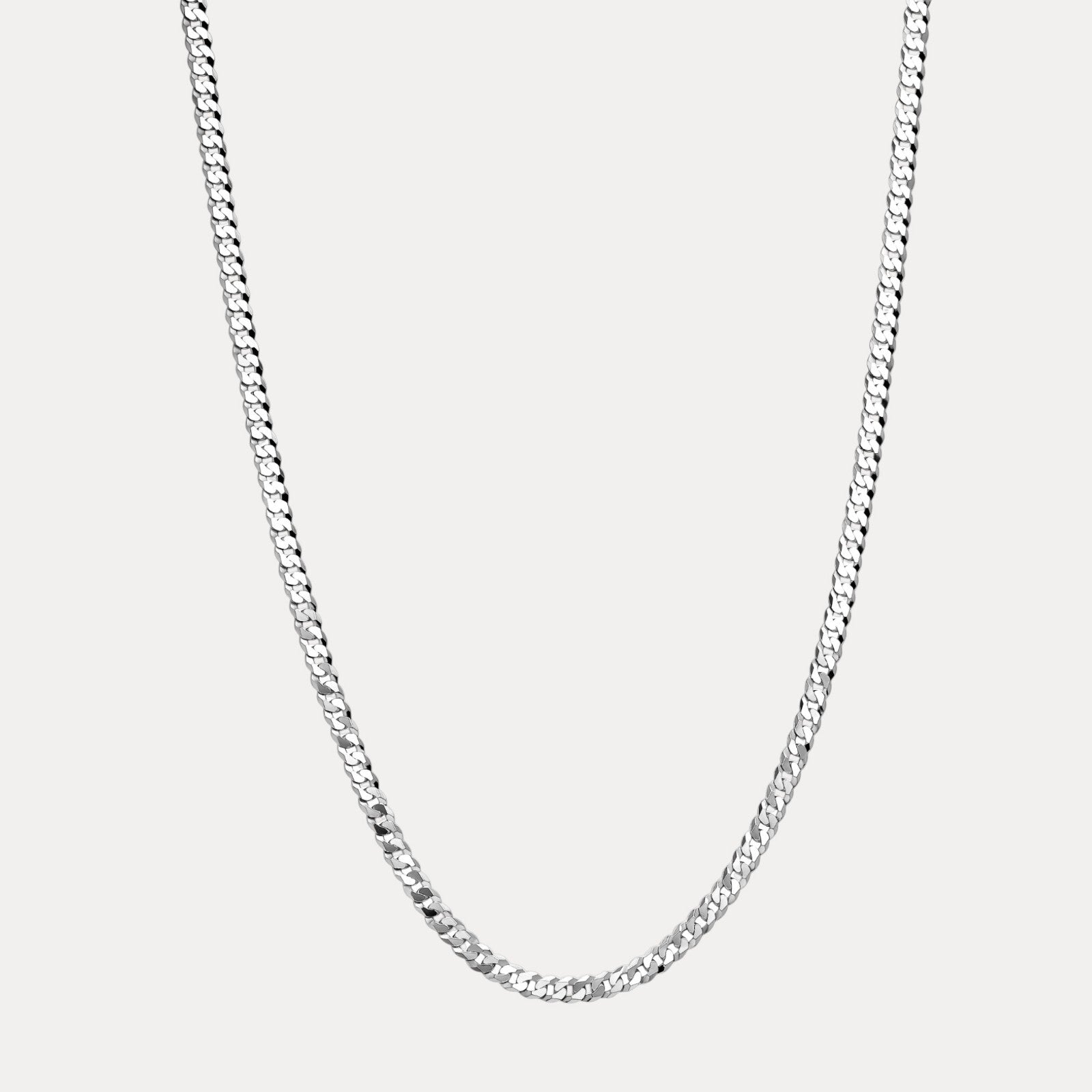 925 Sterling Silver 6mm Flat Curb Cuban Chain Necklace