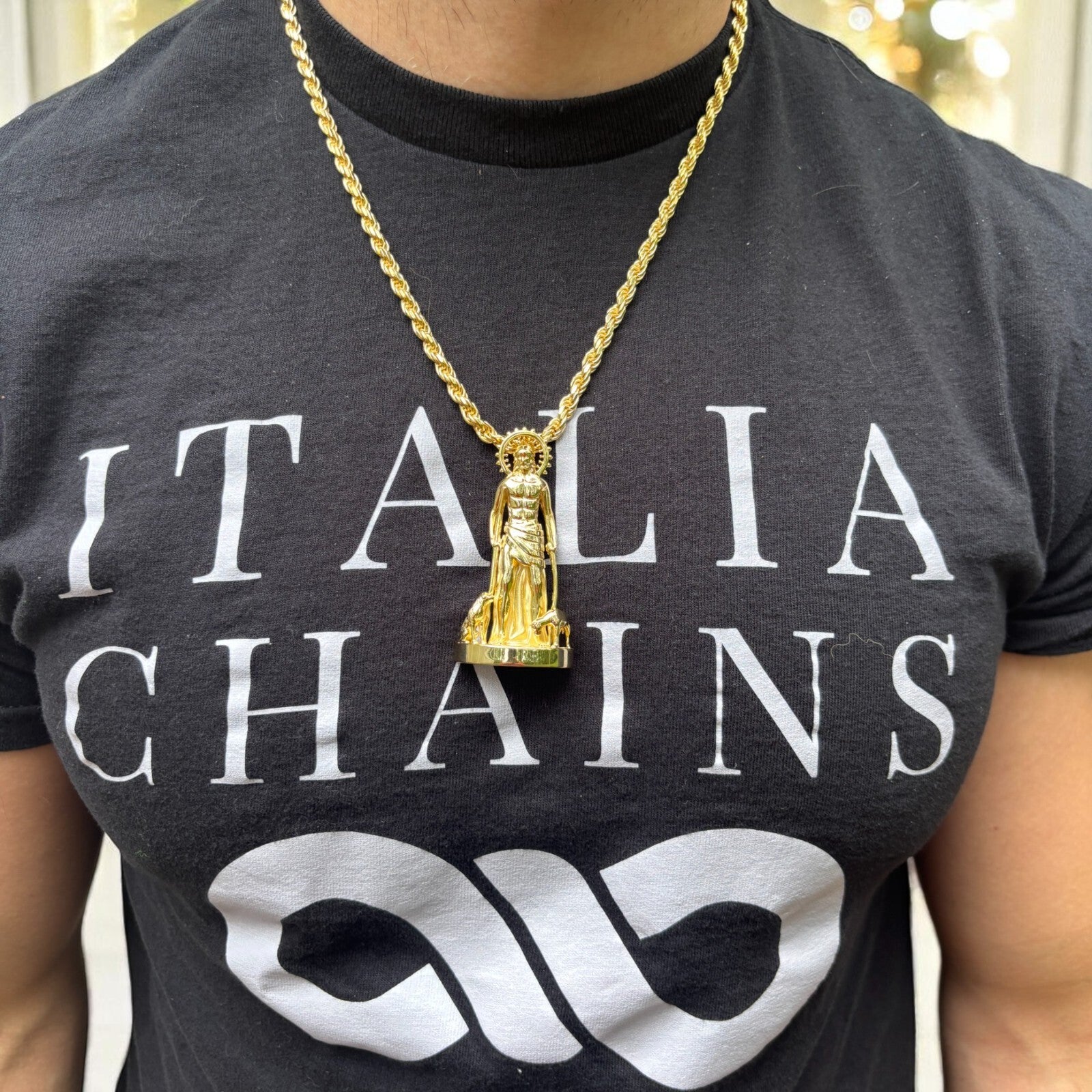 925 Sterling Silver St Lazarus San Lazaro Pendant - Large