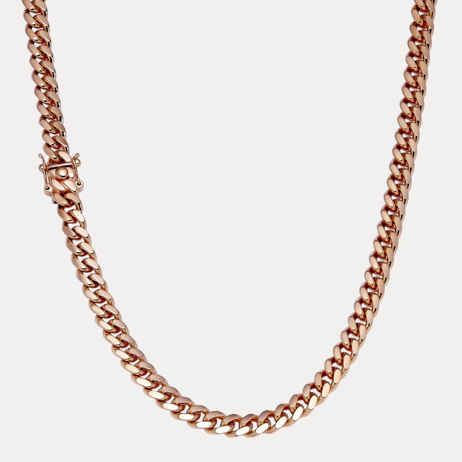 925 Sterling Silver 8mm Miami Cuban W. Box Clasp Chain Necklace