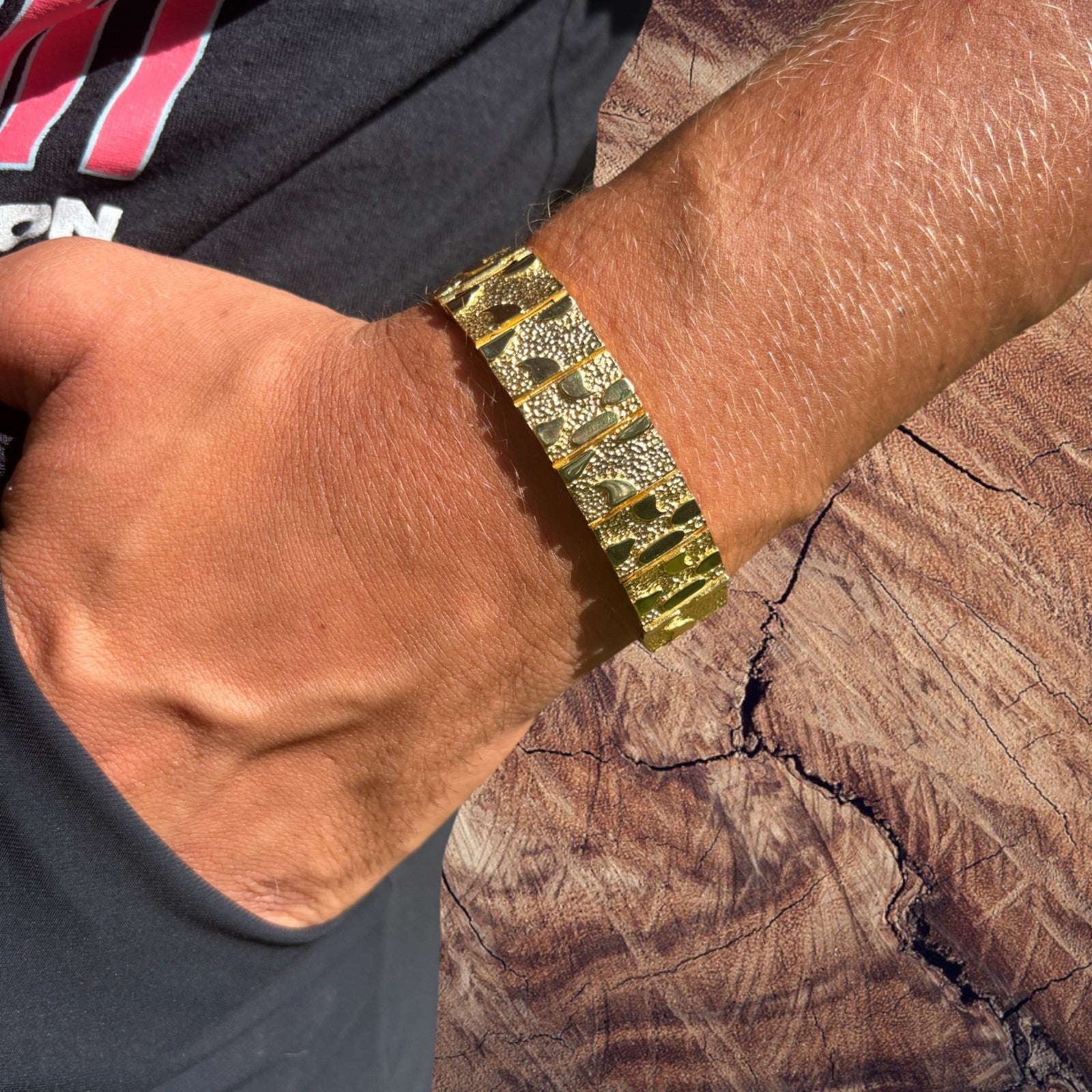 925 Sterling Silver 16mm Custom Nugget Link Bracelet