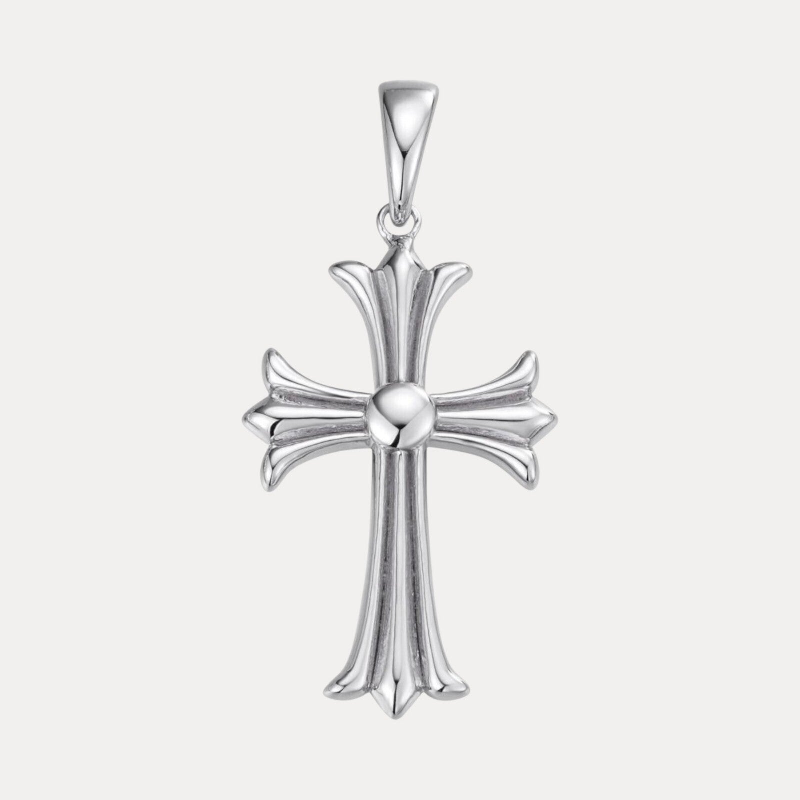 925 Sterling Silver Cross Hearts Pendant - Medium