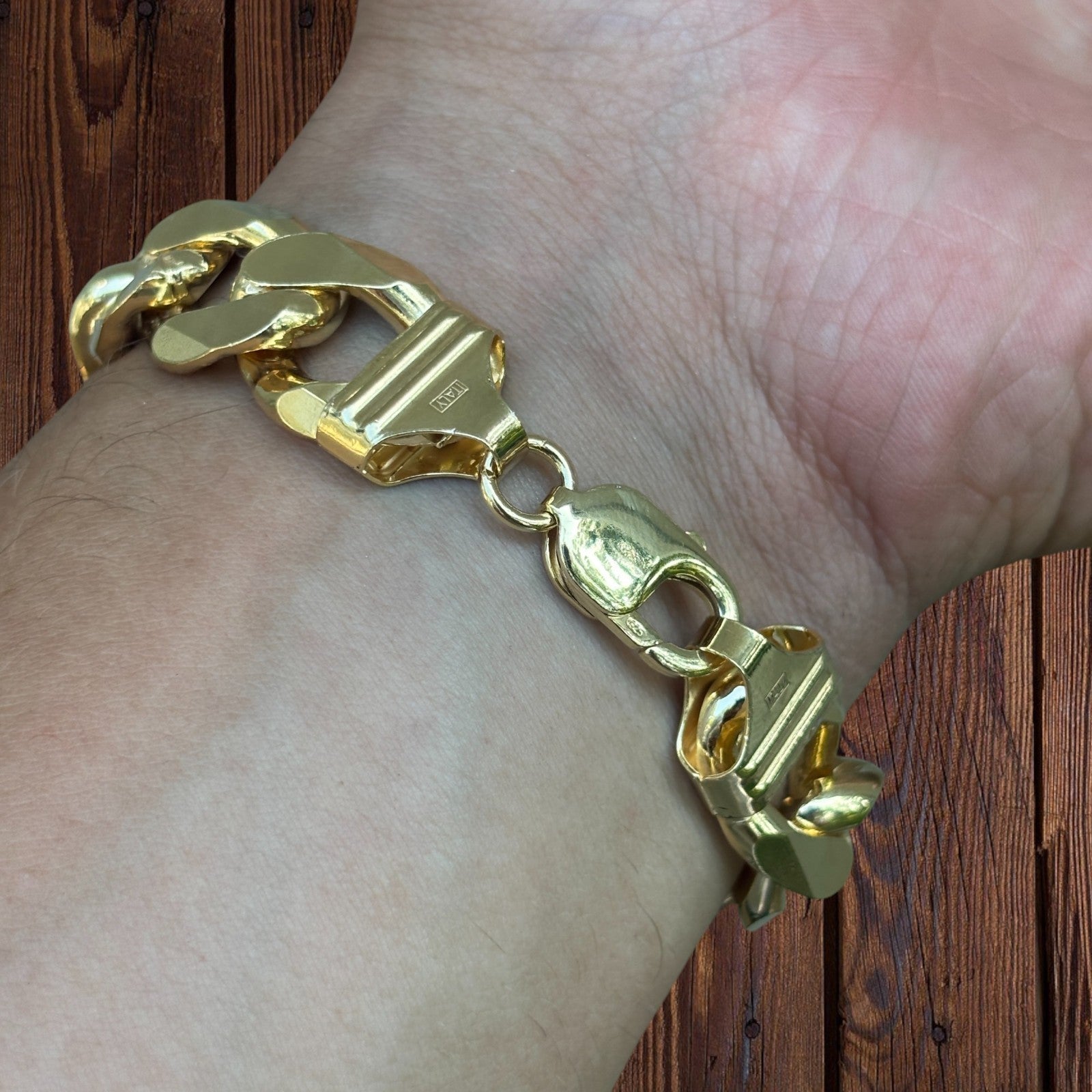925 Sterling Silver 16mm Figaro Bracelet